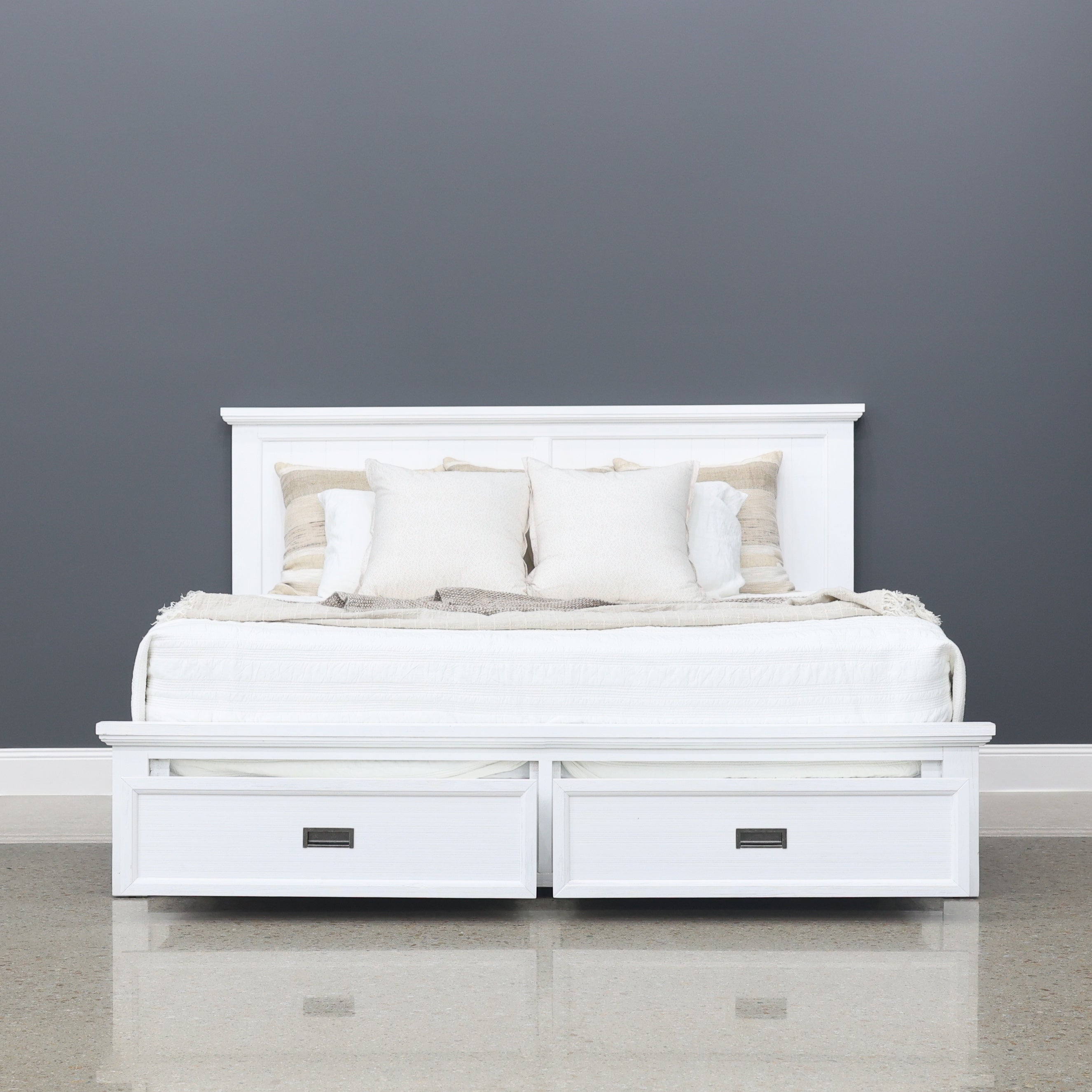 Provedore All White Bed w/ Storage