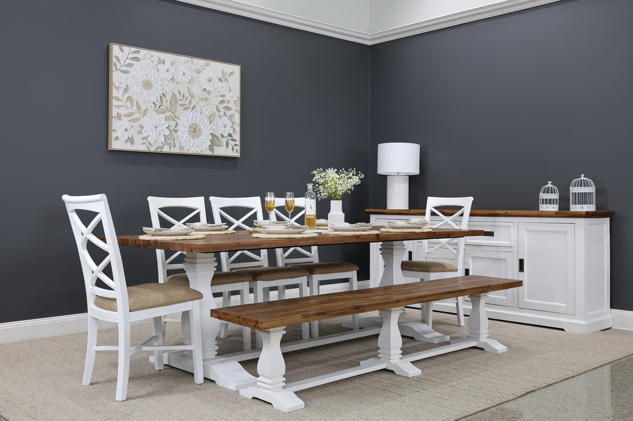 Provedore Two Tone Dining Table - Pedestal Leg