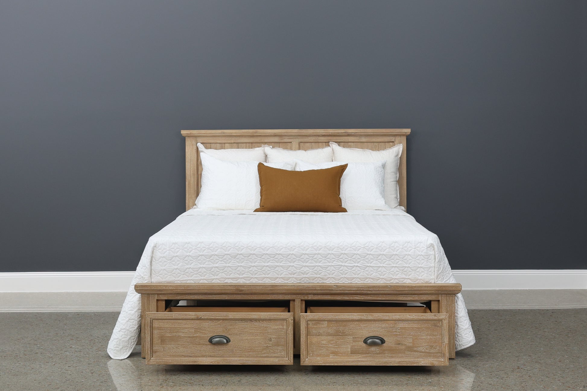Provedore Natural Bed w/ 2 Drawers