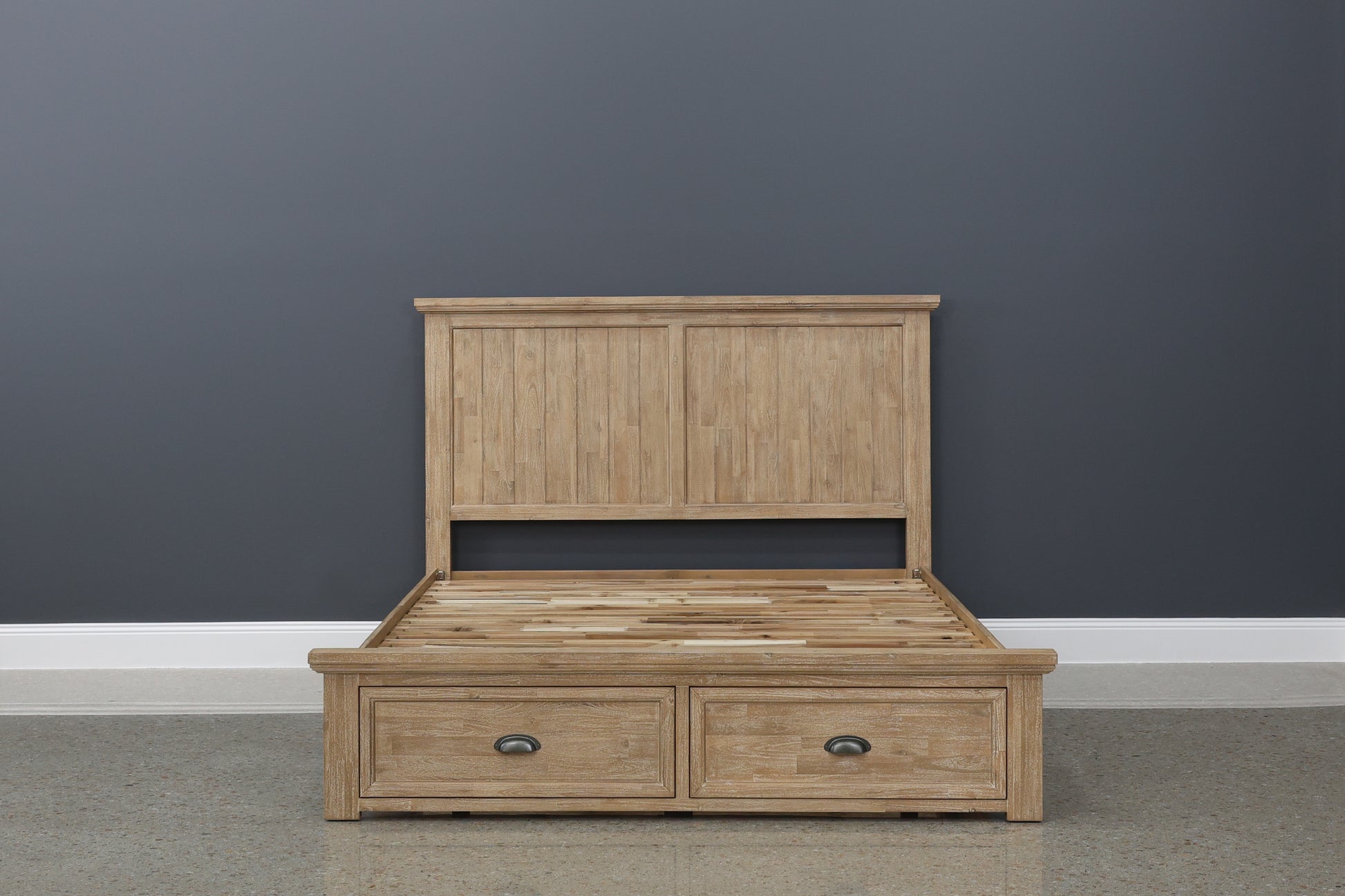 Provedore Natural Bed w/ 2 Drawers