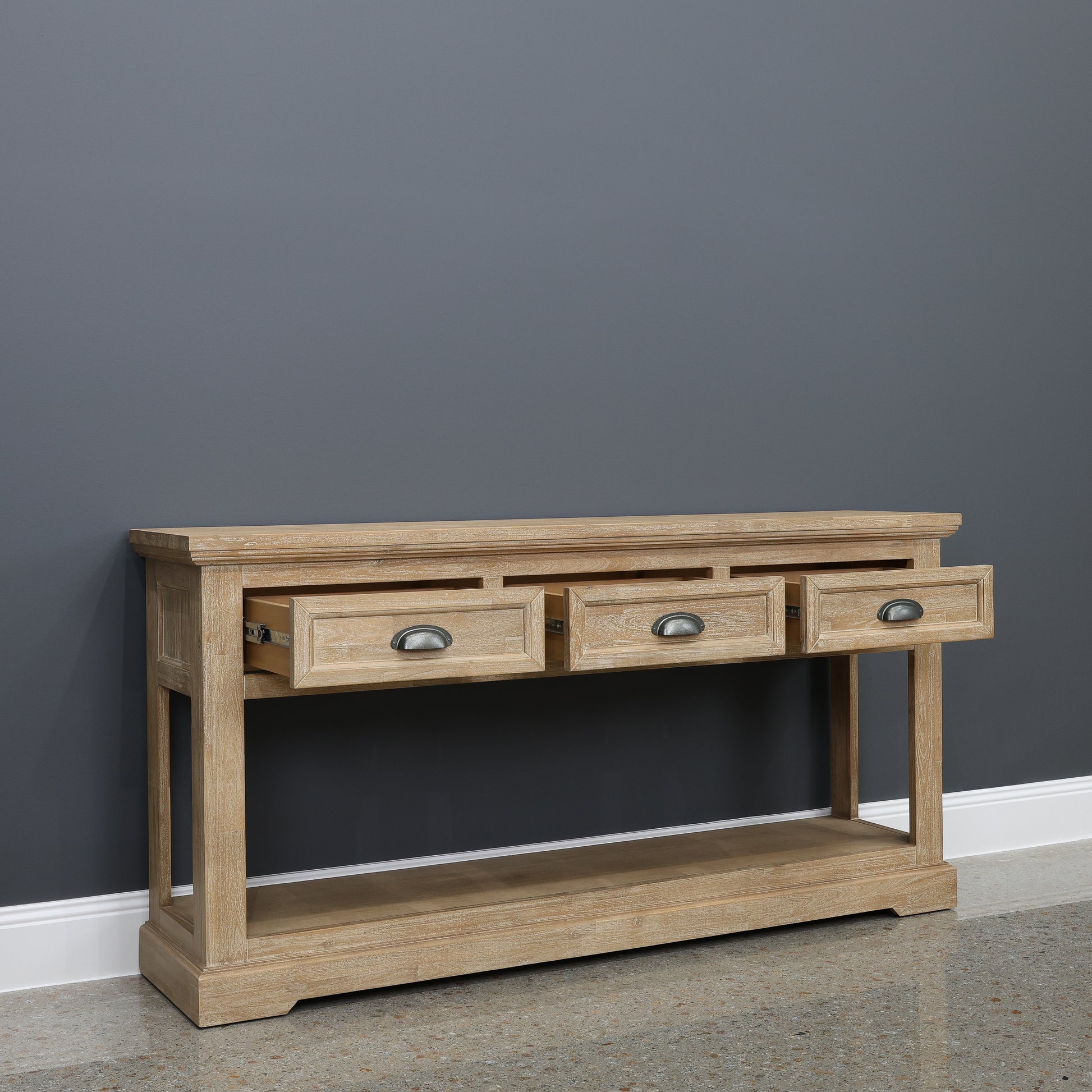 Provedore Natural Console w/ 3 Drawers