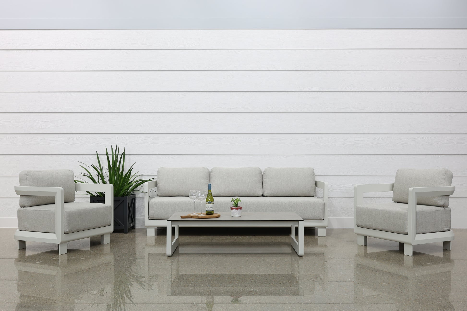 Anglesea 4 Piece Outdoor Lounge Setting - White