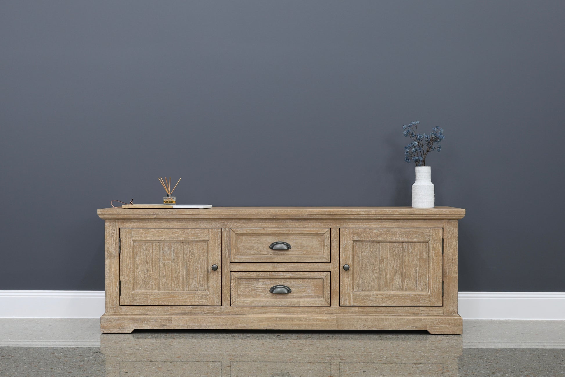 Provedore Natural TV Unit w/ 2 Drawers & 2 Doors- 177cm