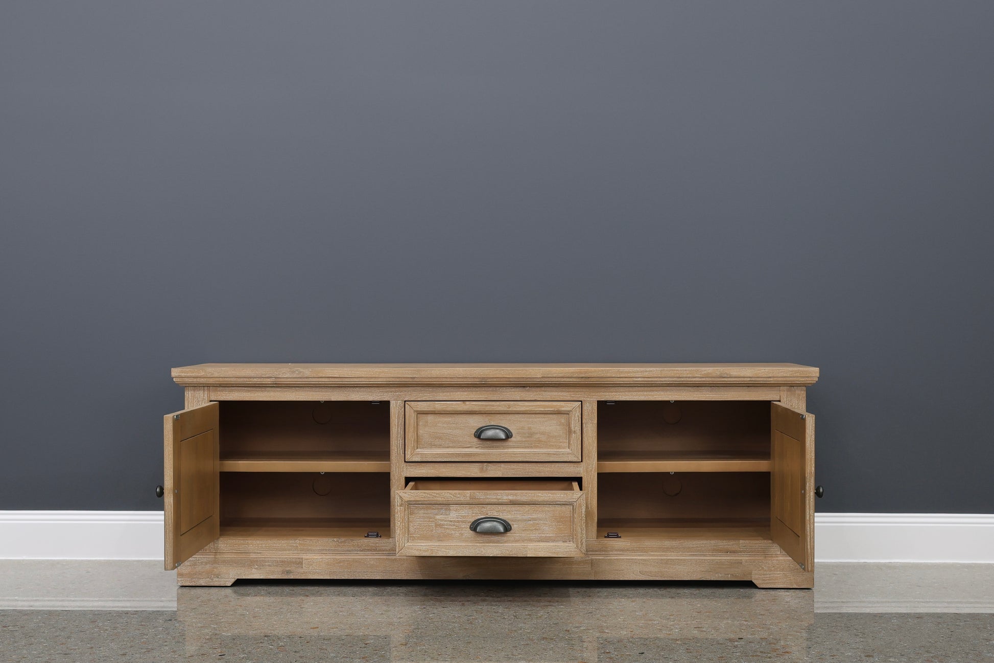 Provedore Natural TV Unit w/ 2 Drawers & 2 Doors- 177cm