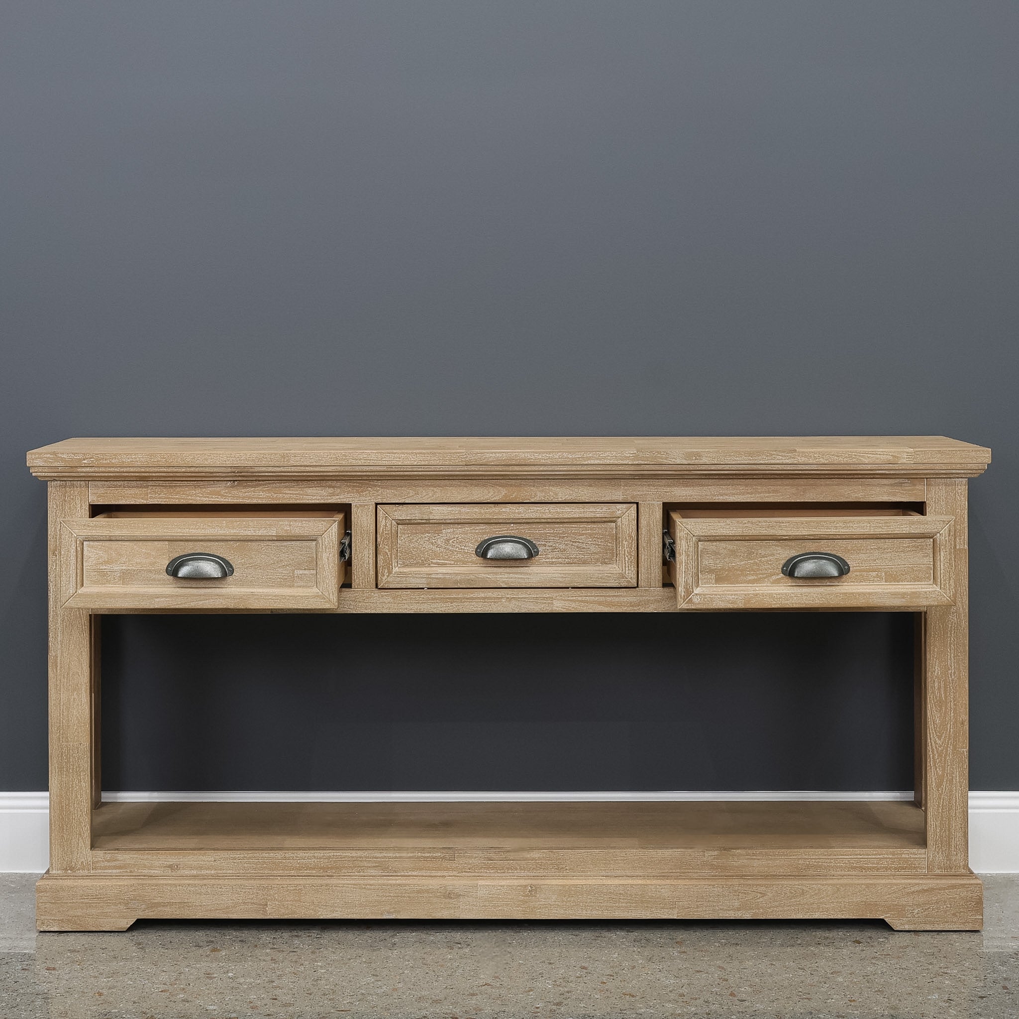 Provedore Natural Console w/ 3 Drawers