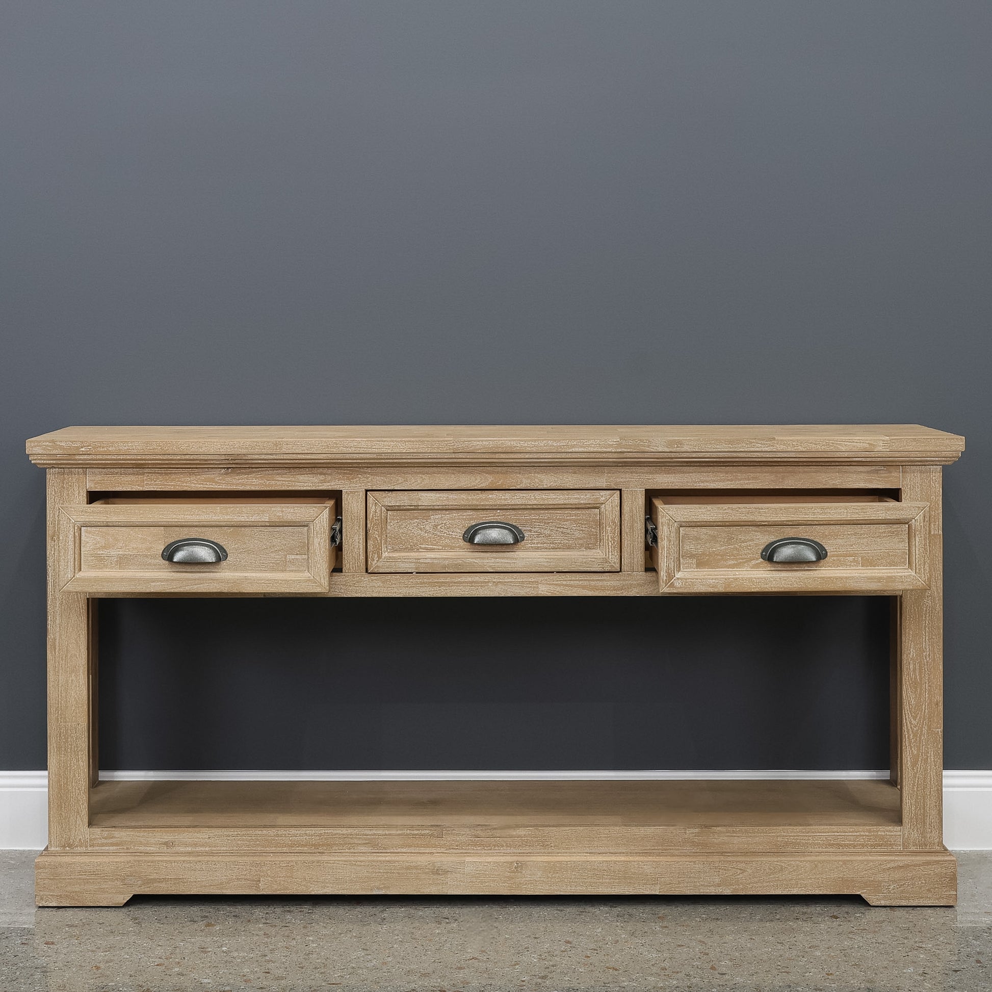 Provedore Natural Console w/ 3 Drawers
