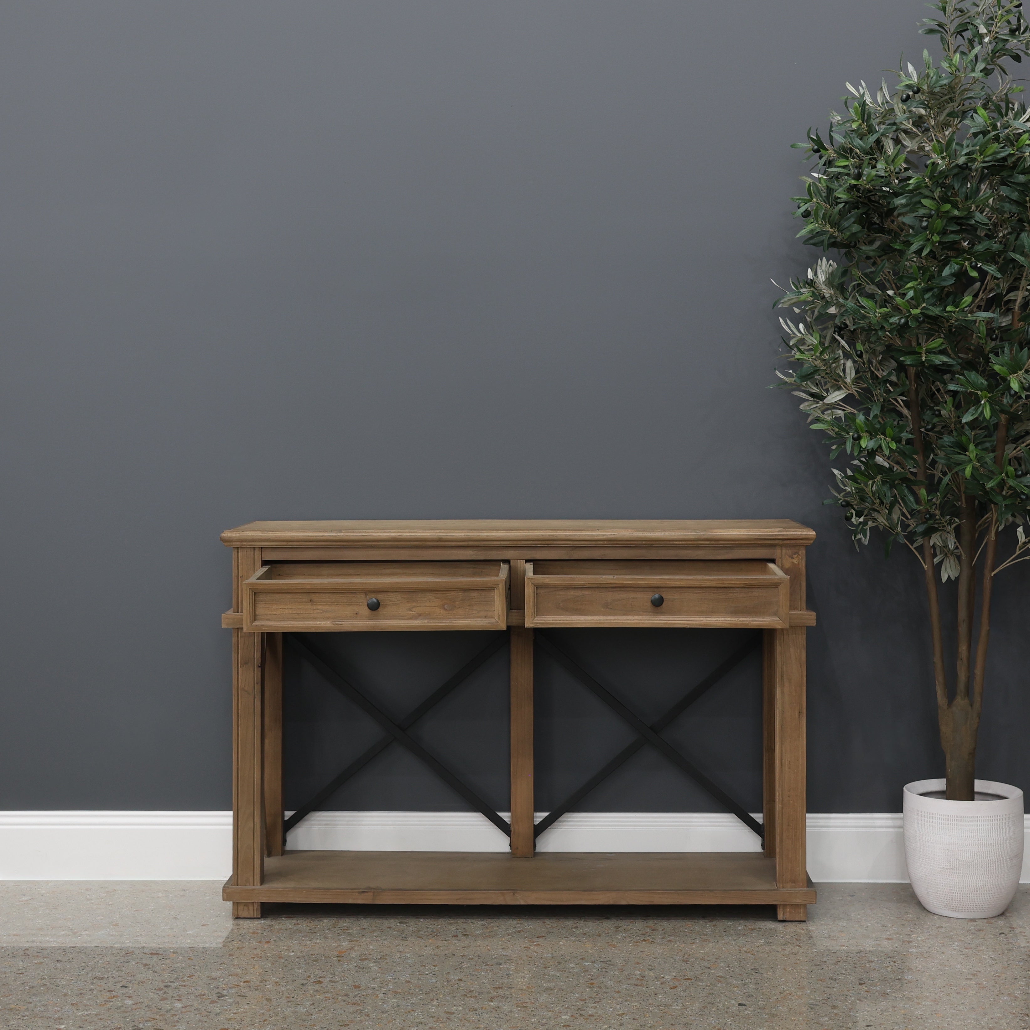 Cross Roads 2 Drawers Console