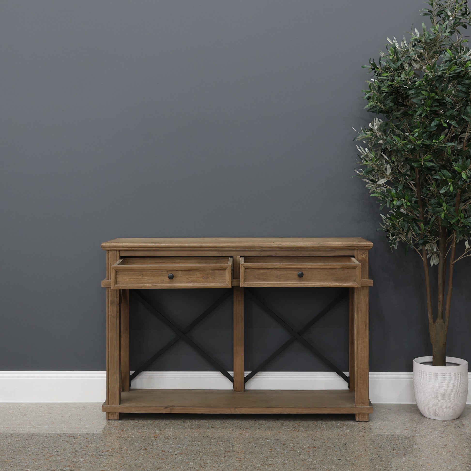 Cross Roads 2 Drawers Console
