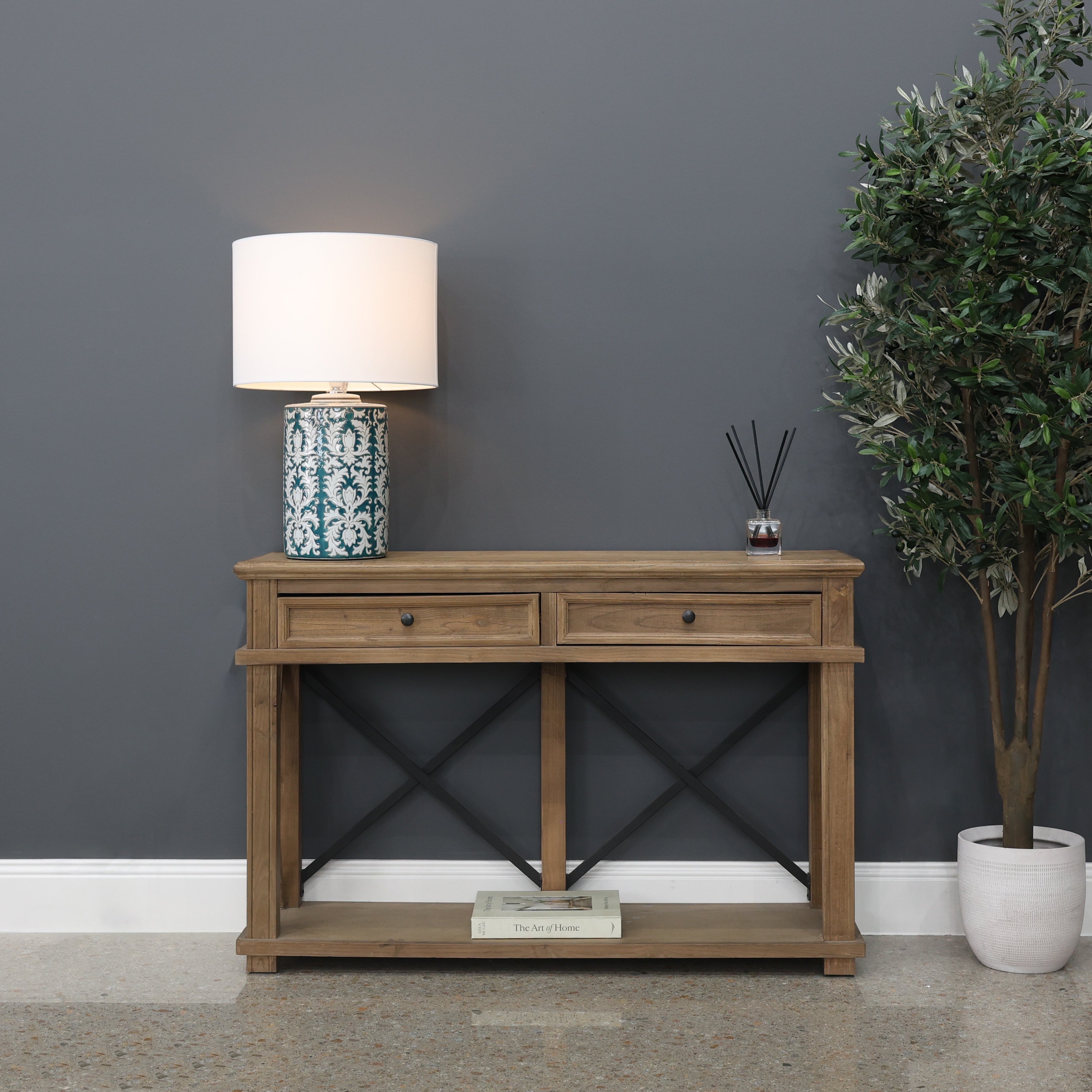 Cross Roads 2 Drawers Console