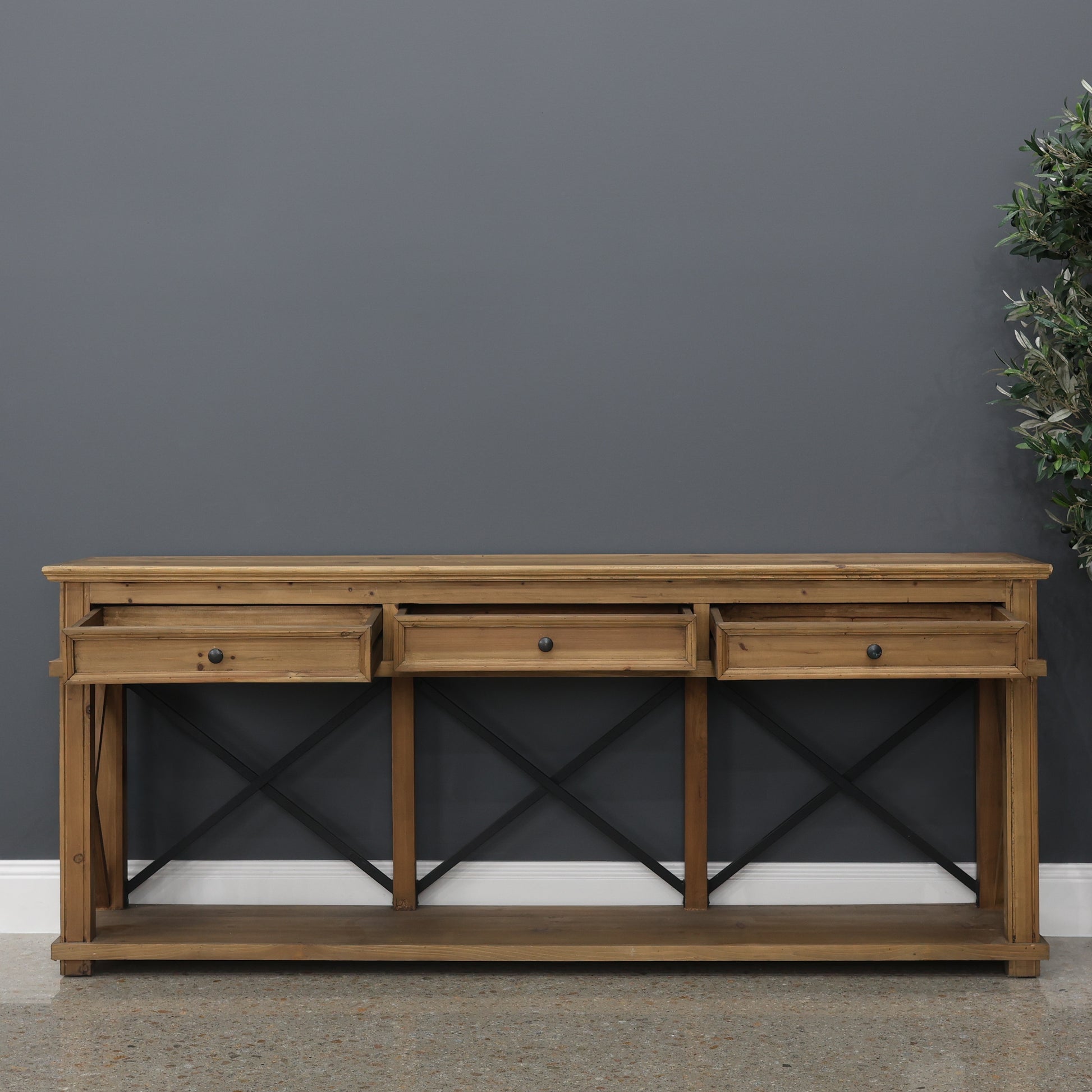 Cross Roads 3 Drawers Console