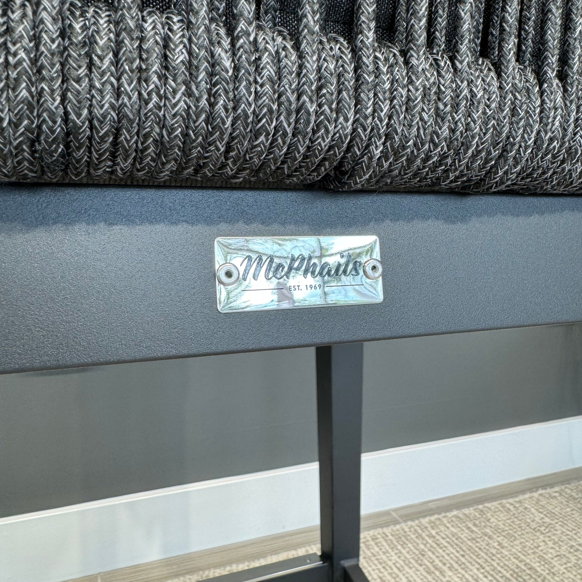 Yambuk Outdoor Aluminium and Rope Barstool - Charcoal Frame & Charcoal Rope