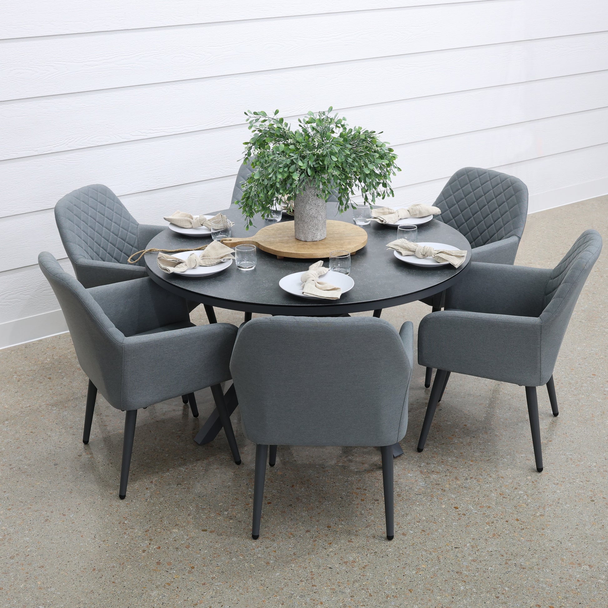 Alice Round Dining Table 135cm w/ 6x Dining Chairs