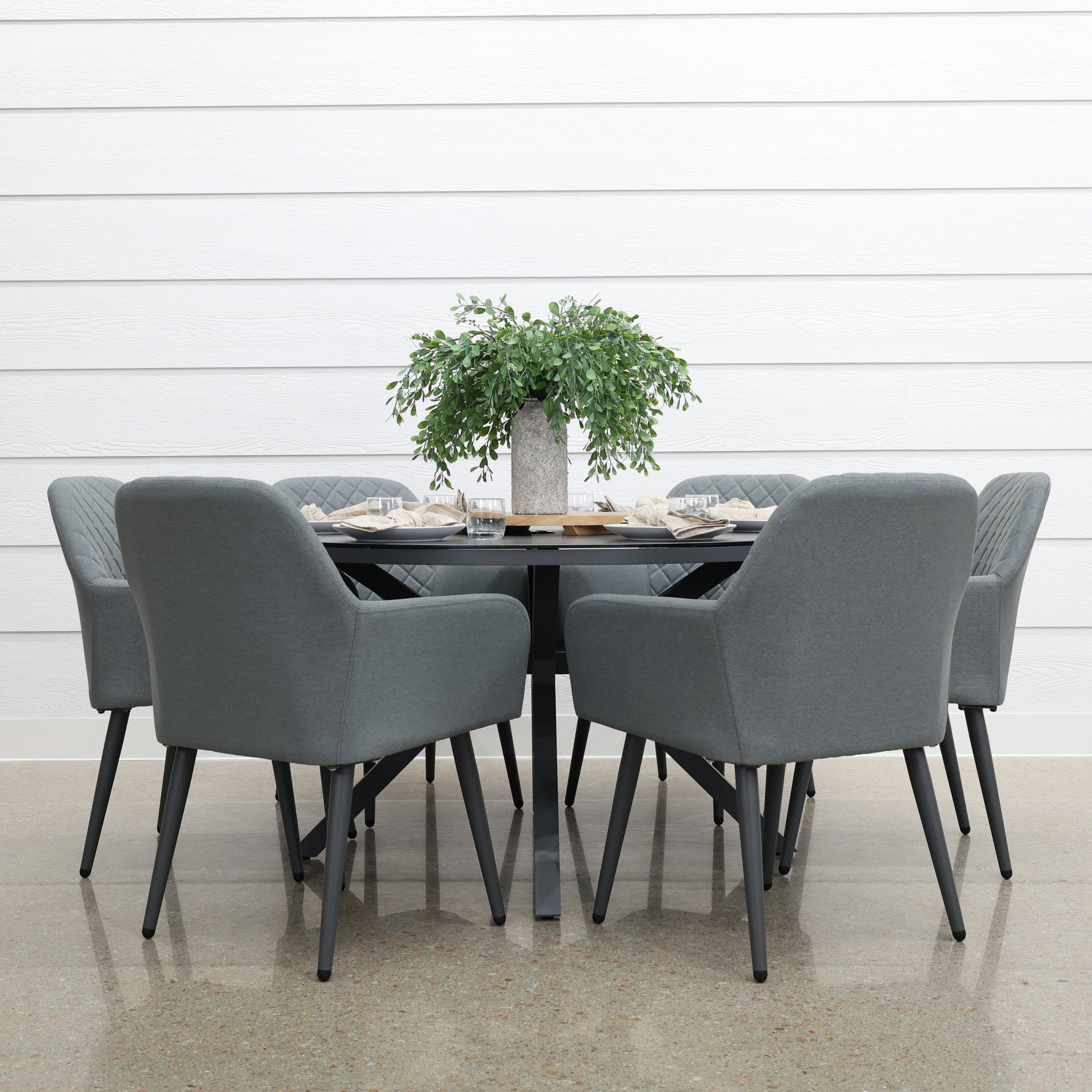 Alice Round Dining Table 135cm w/ 6x Dining Chairs