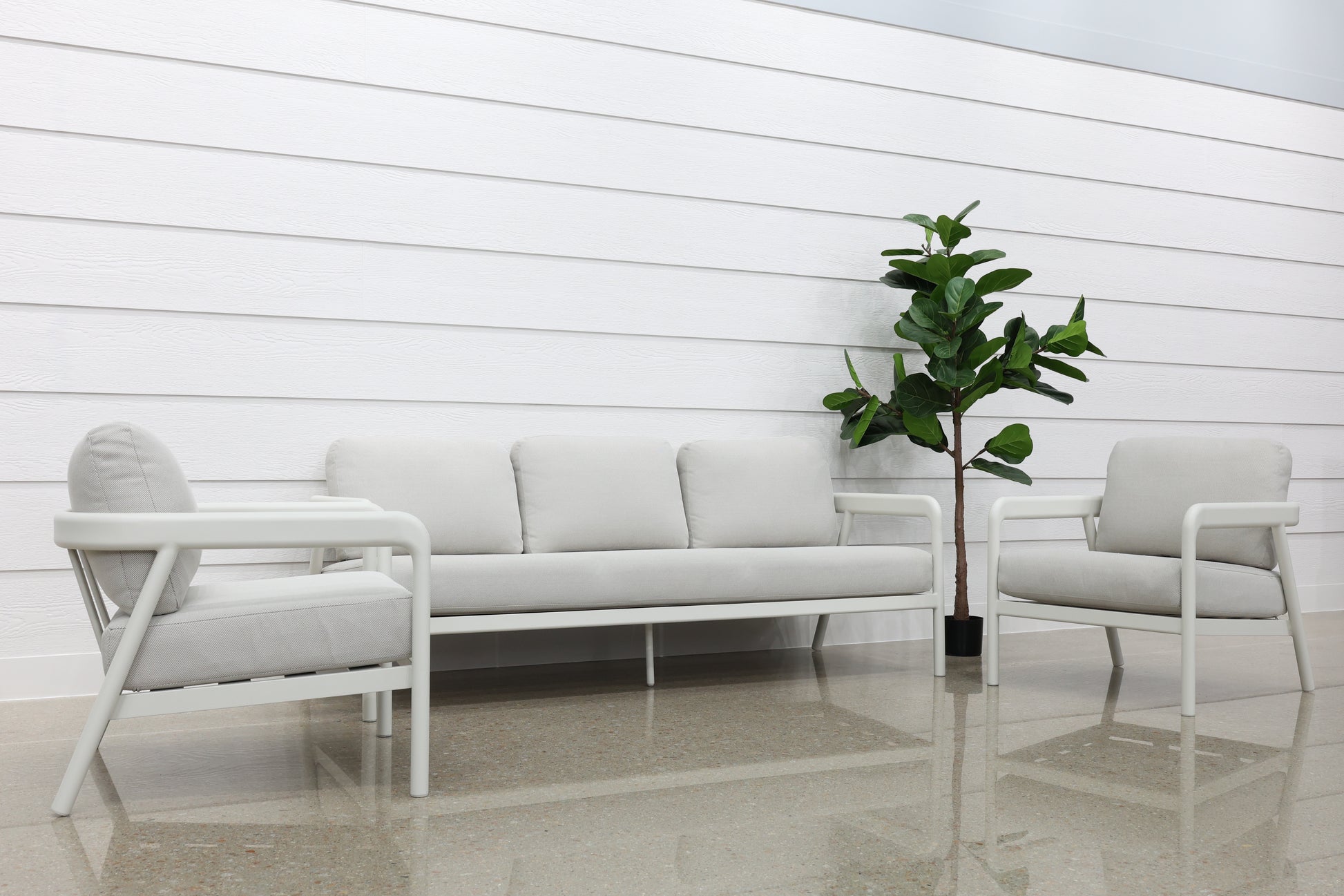 Sunshine Coast 4 Piece Outdoor Lounge Set - White