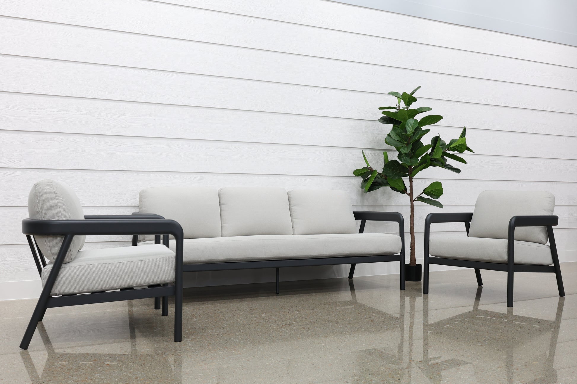 Sunshine Coast 4 Piece Outdoor Lounge Set - Charcoal