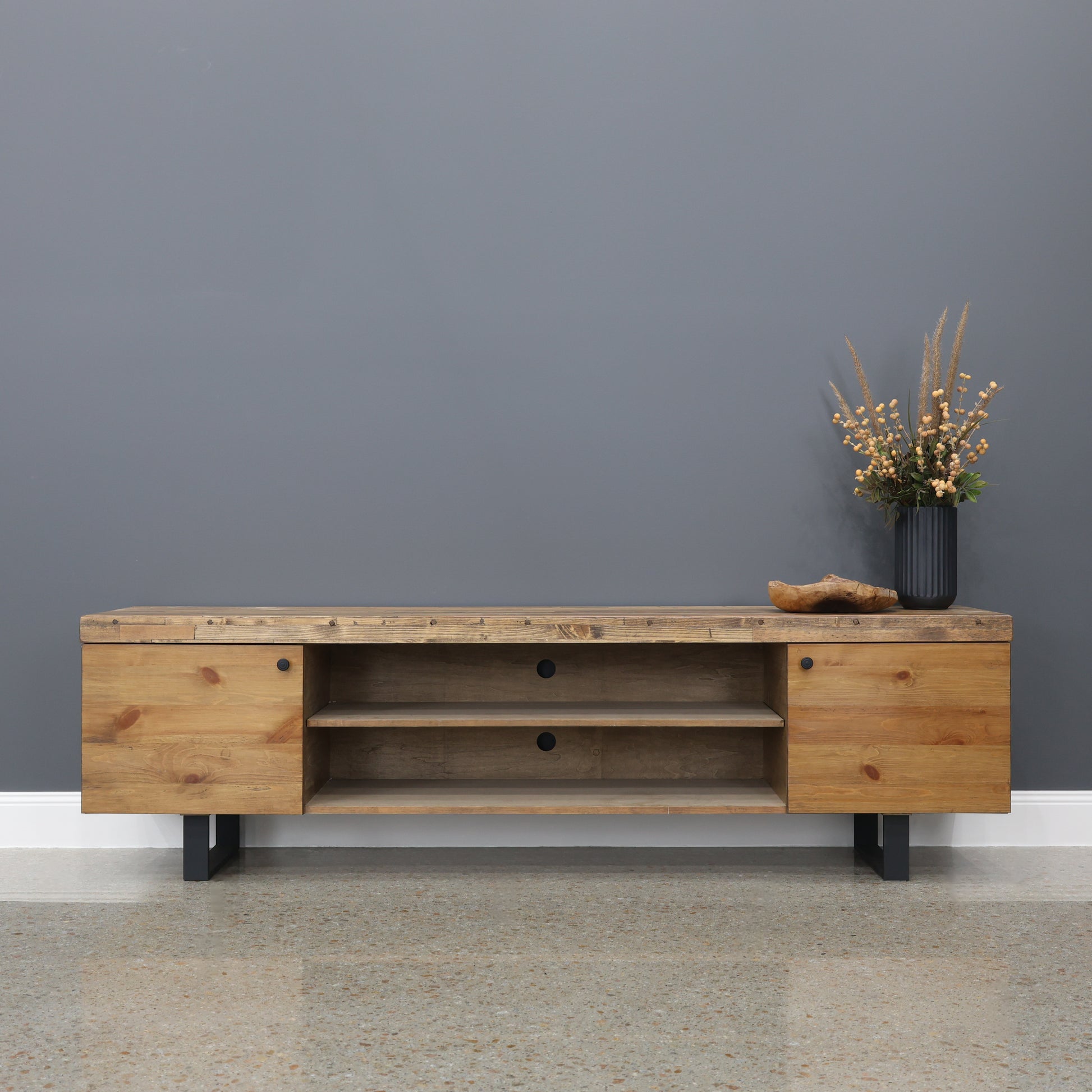 New Echuca Large TV Unit w/ 2 Door & Round Handle - 220cm L