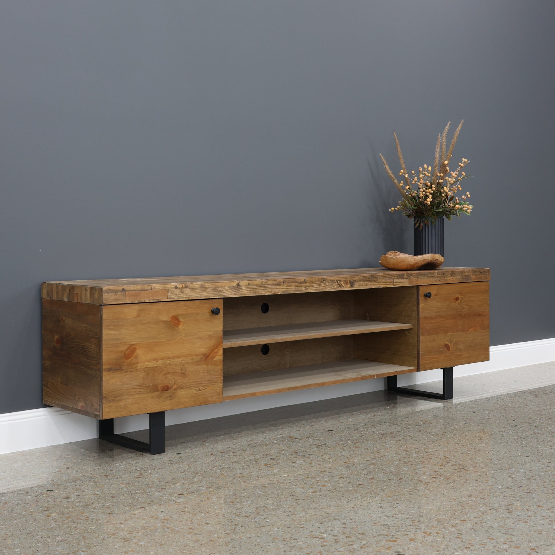 New Echuca Large TV Unit w/ 2 Door & Round Handle - 220cm L