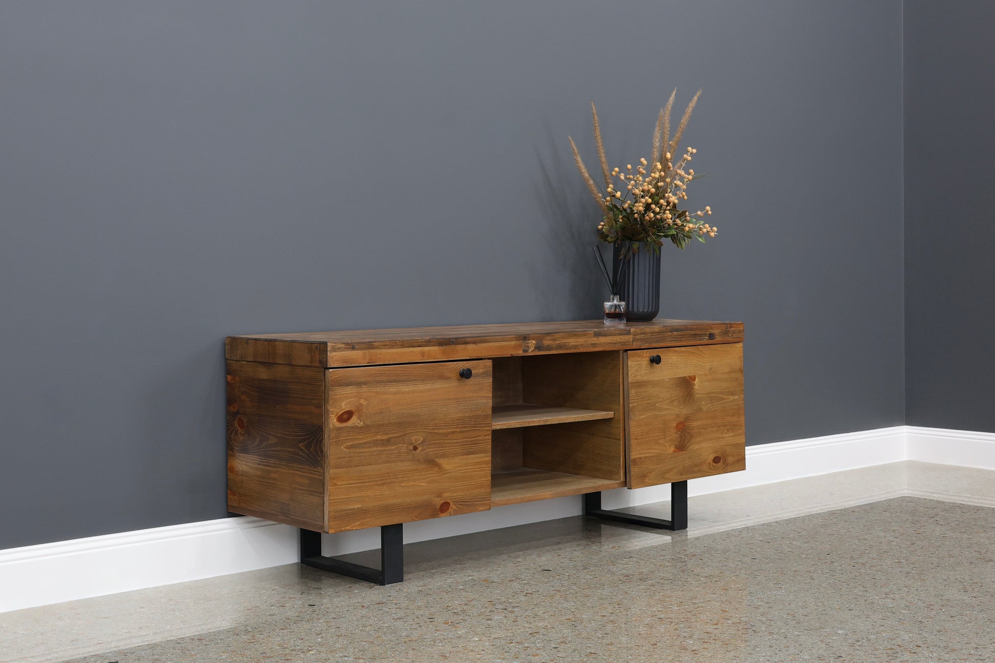 New Echuca Tv Unit w/ 2 Door & Round Handle - 160cm L