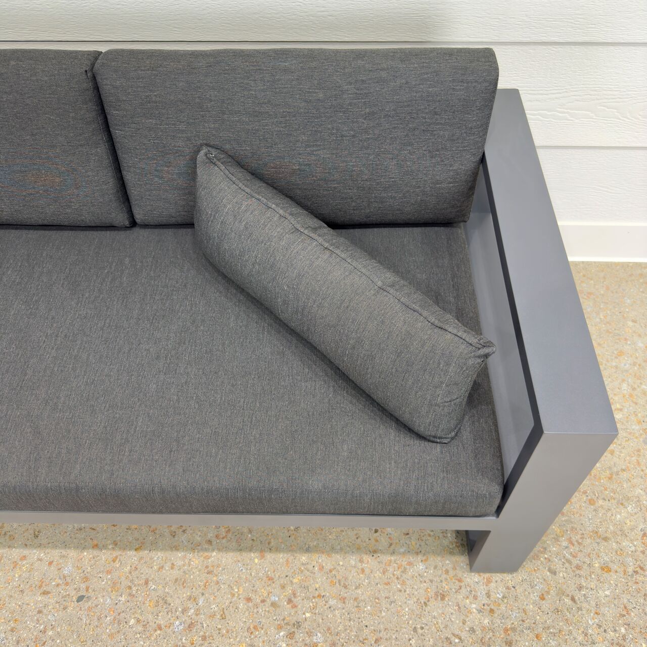 Mildura 2 Seater - Charcoal w/ Denim Grey Cushions