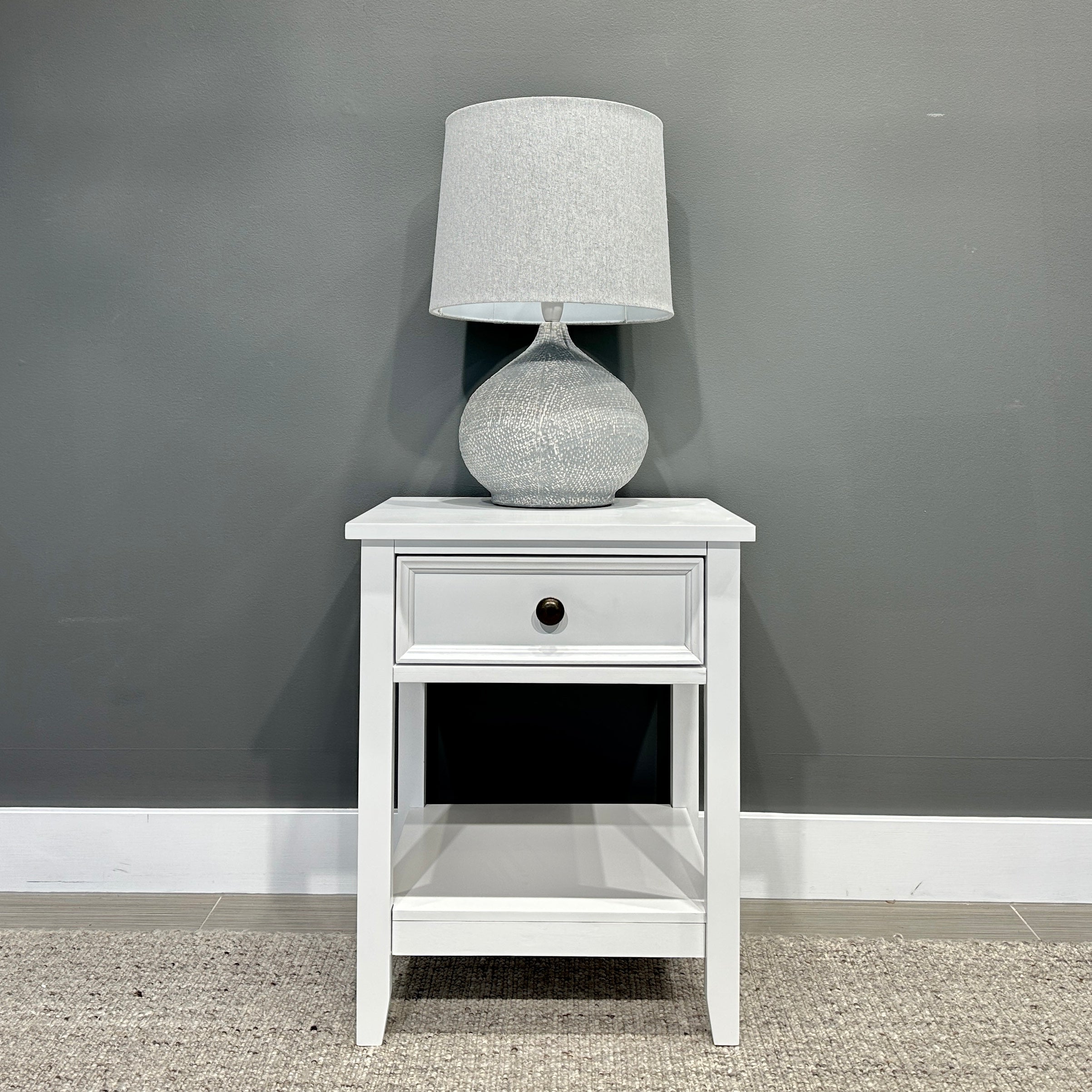 Joseph Bedside w/ 1 Drawer - White