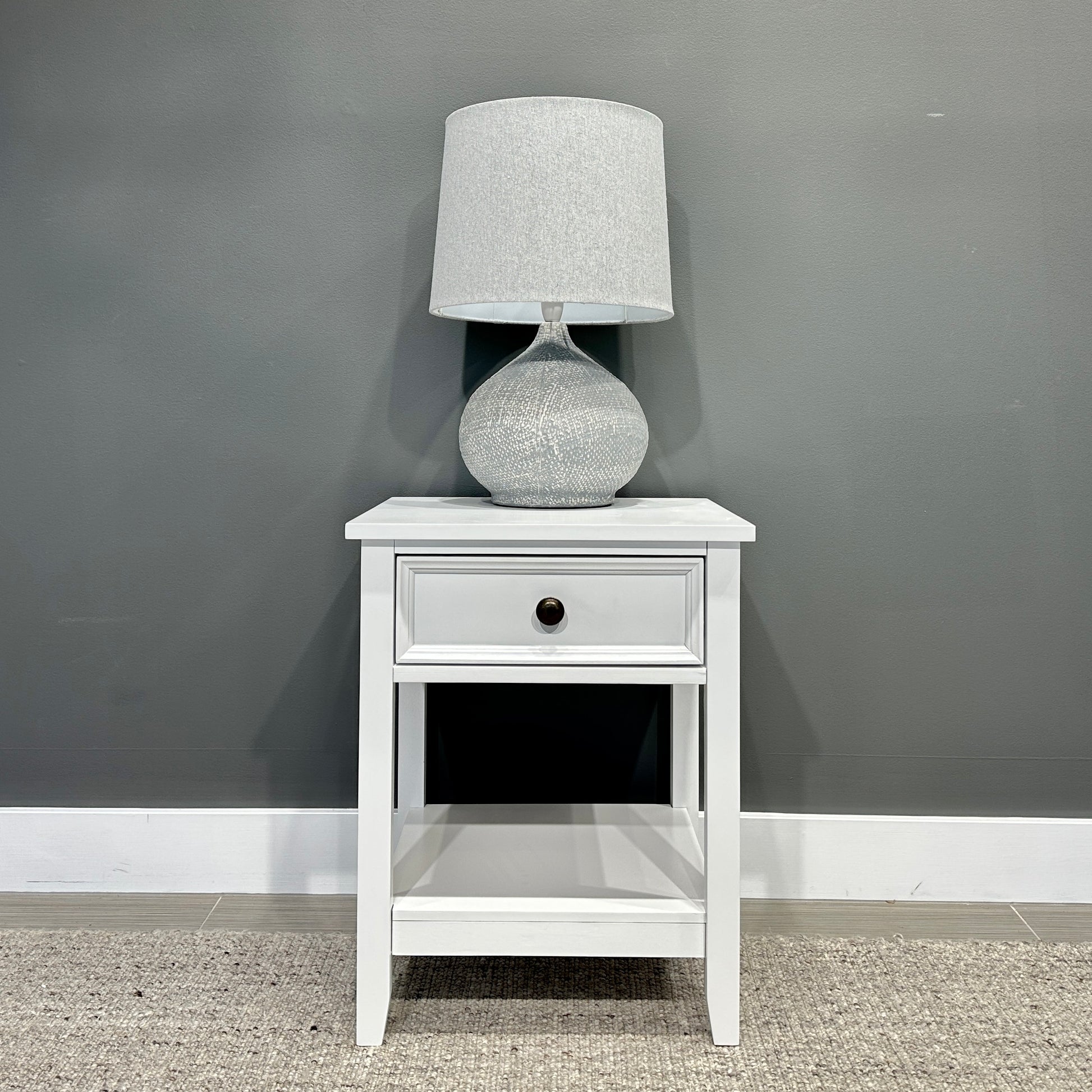 Joseph Bedside w/ 1 Drawer - White