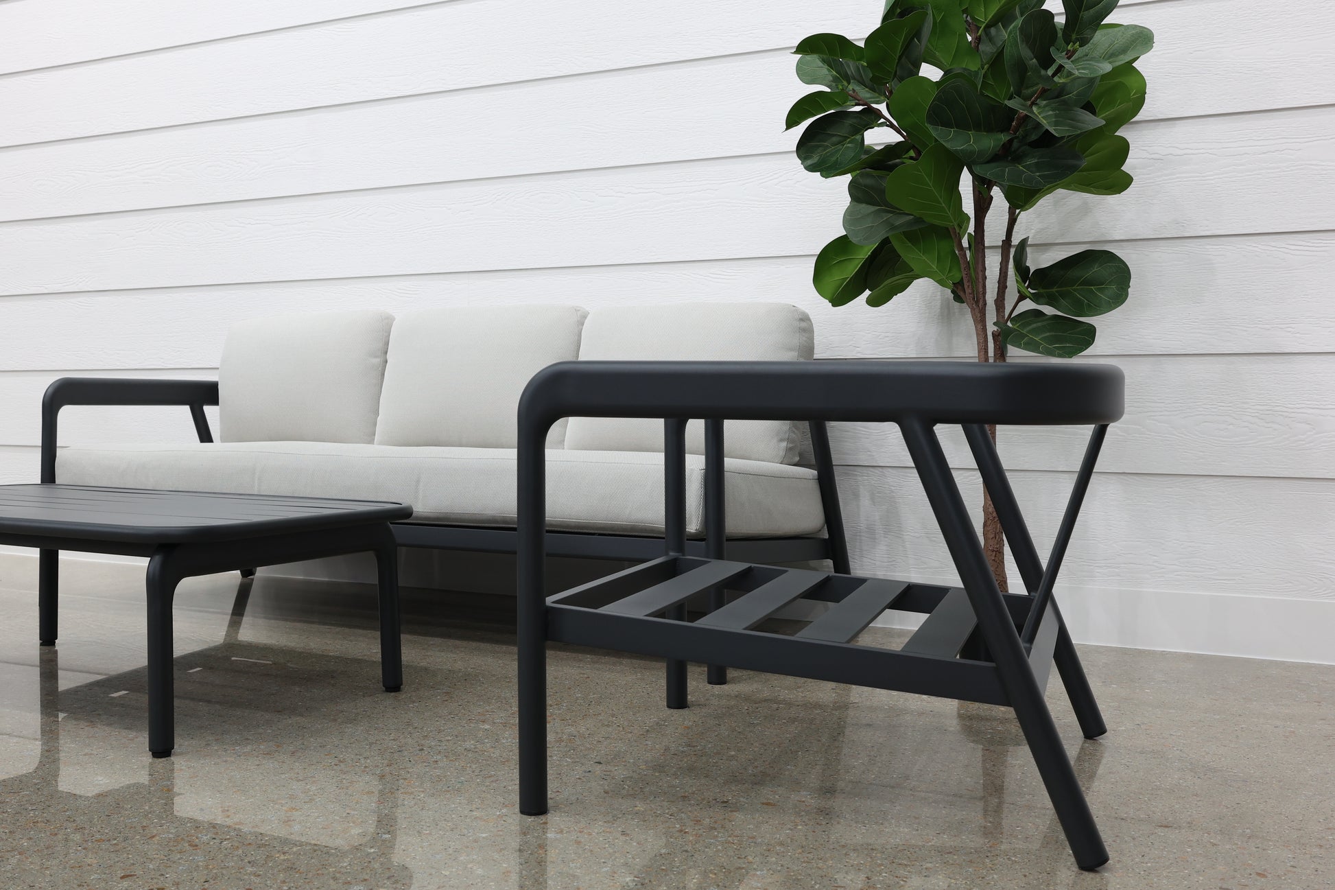 Sunshine Coast 4 Piece Outdoor Lounge Set - Charcoal