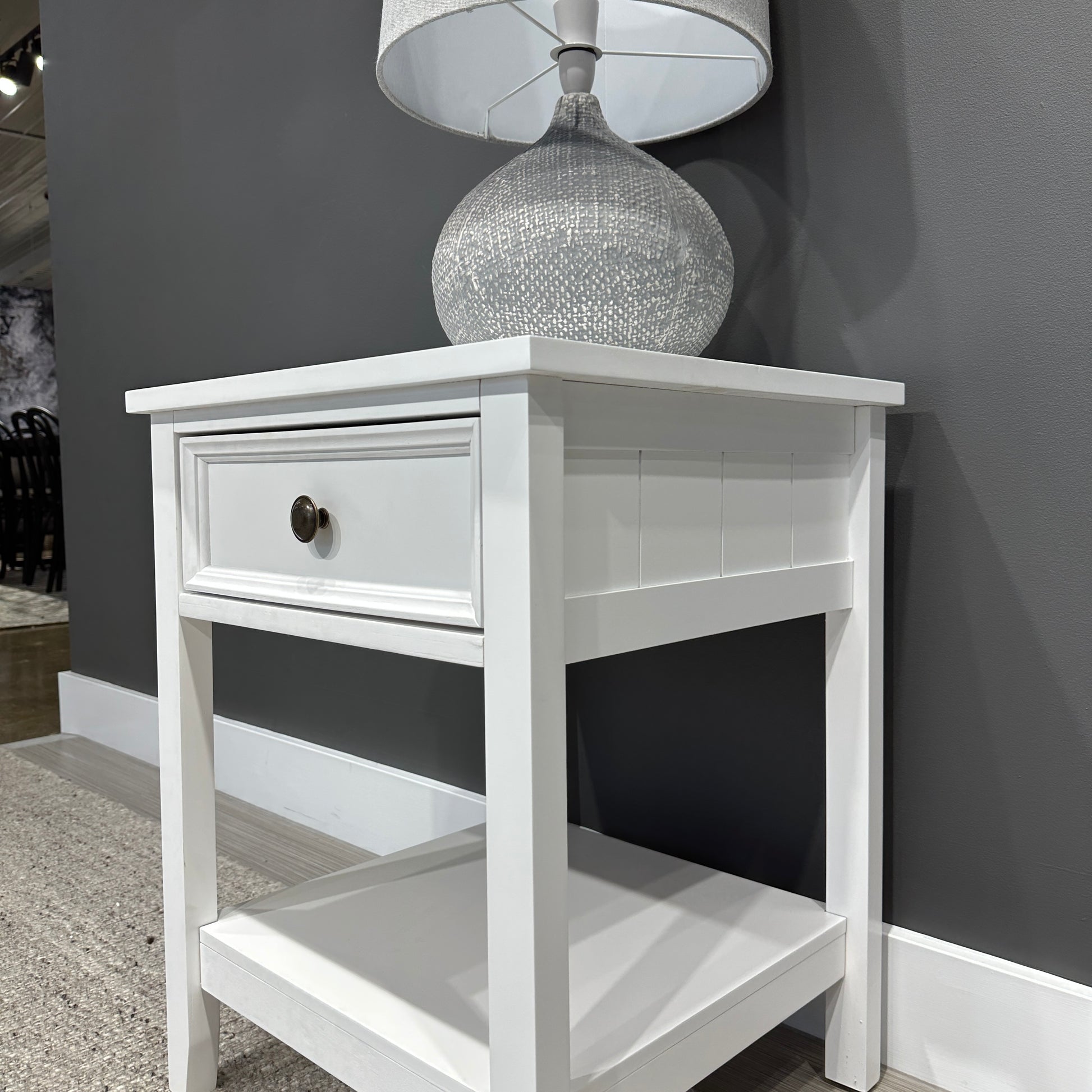 Joseph Bedside w/ 1 Drawer - White