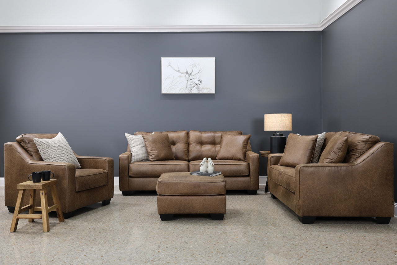 Victoria Loveseat - Tan Leather Air