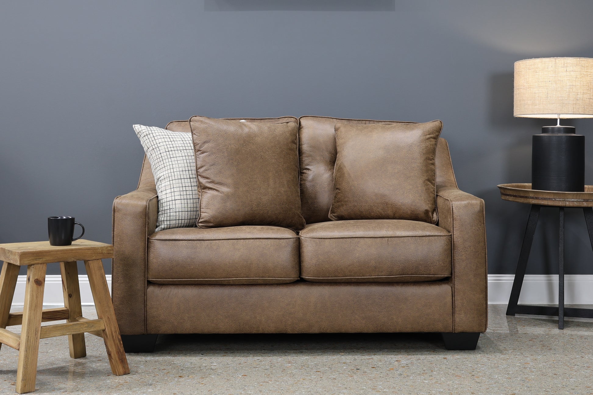 Victoria Loveseat - Tan Leather Air