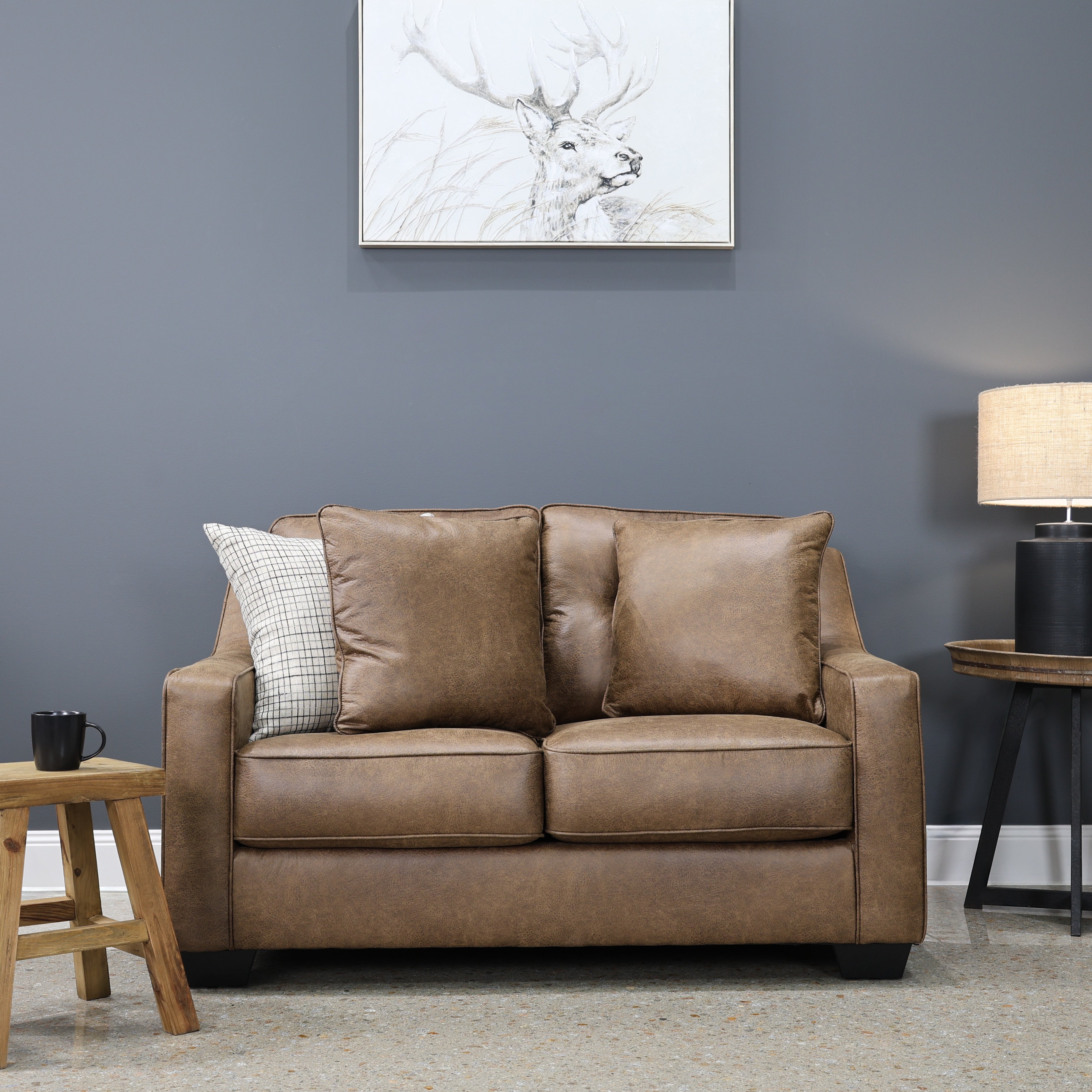 Victoria Loveseat - Tan Leather Air