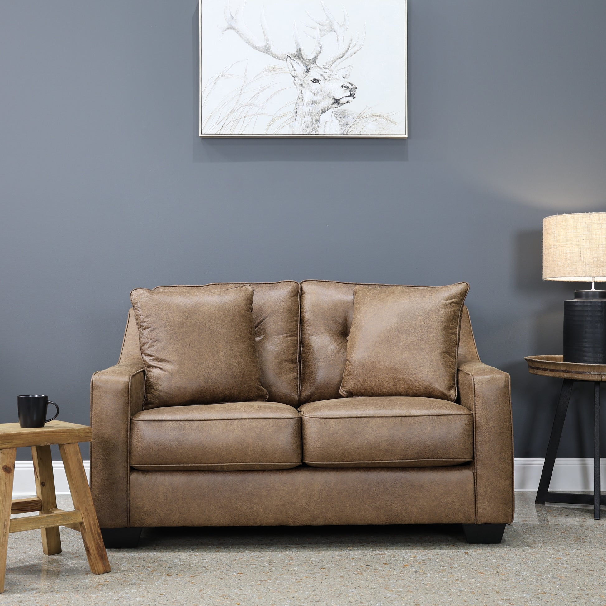 Victoria Loveseat - Tan Leather Air