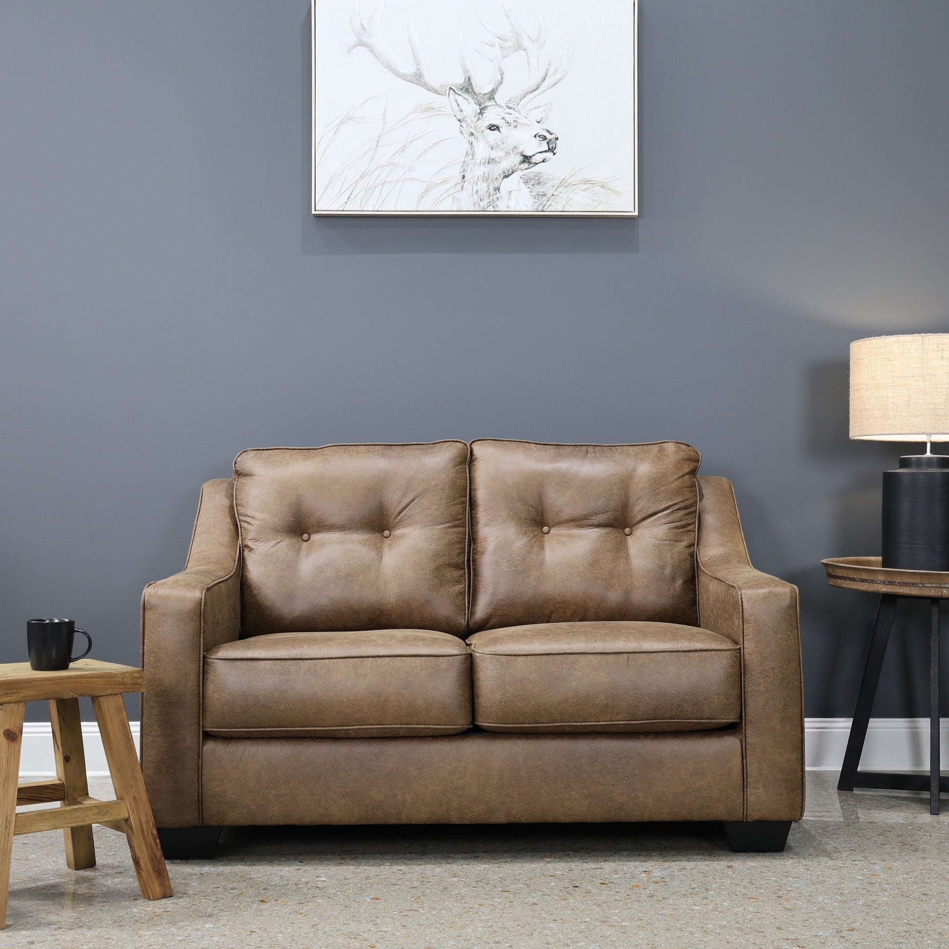 Victoria Loveseat - Tan Leather Air