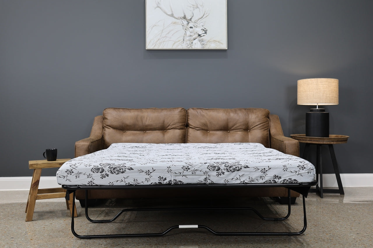 Victoria Queen Sofa Sleeper - Tan Leather Air