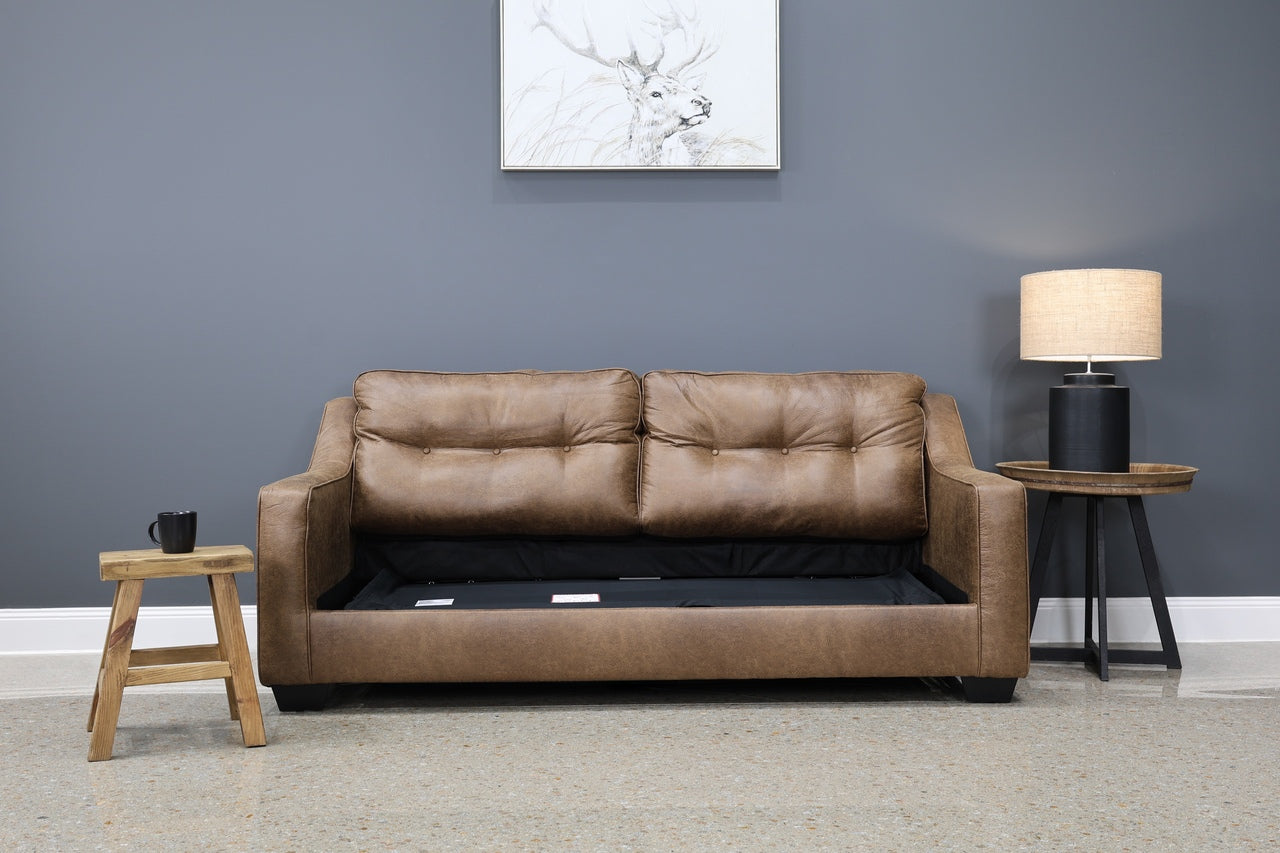 Victoria Queen Sofa Sleeper - Tan Leather Air