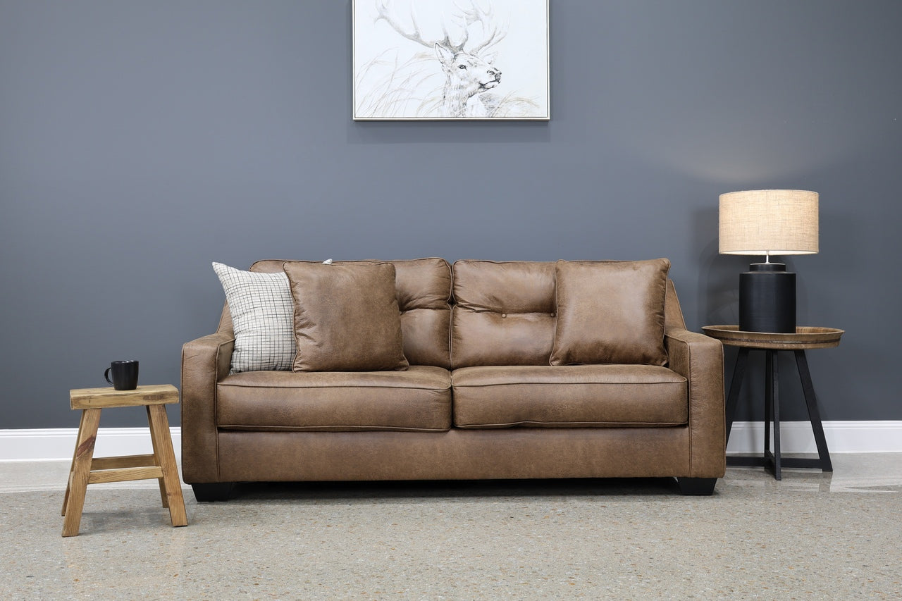 Victoria Queen Sofa Sleeper - Tan Leather Air