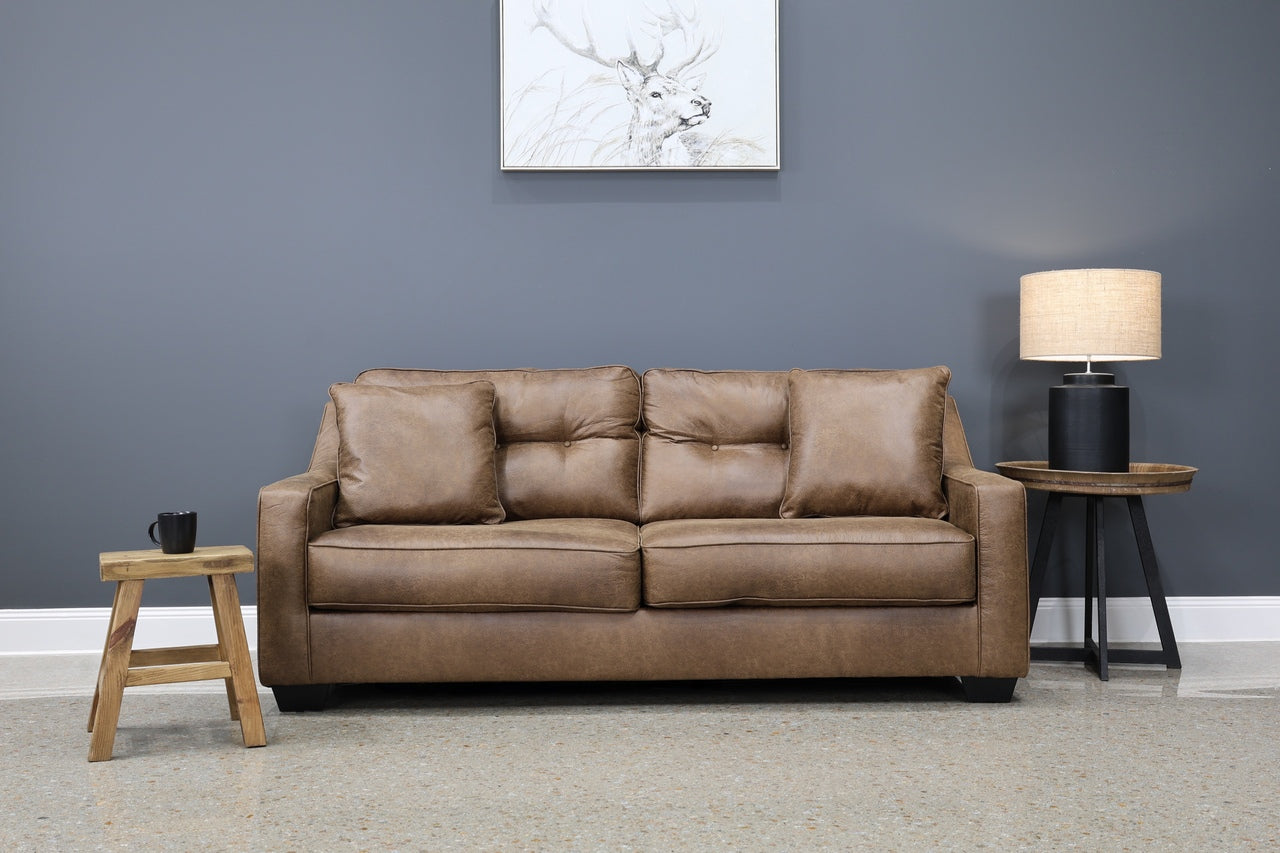 Victoria Queen Sofa Sleeper - Tan Leather Air