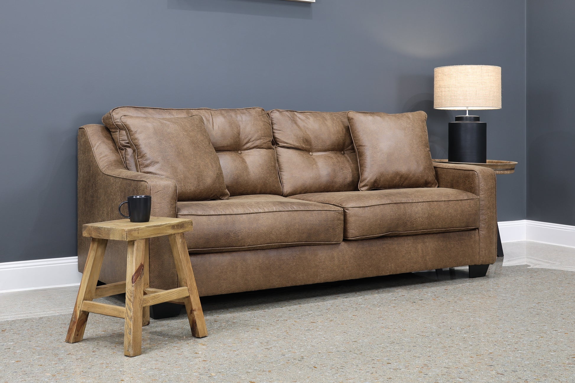 Victoria Queen Sofa Sleeper - Tan Leather Air