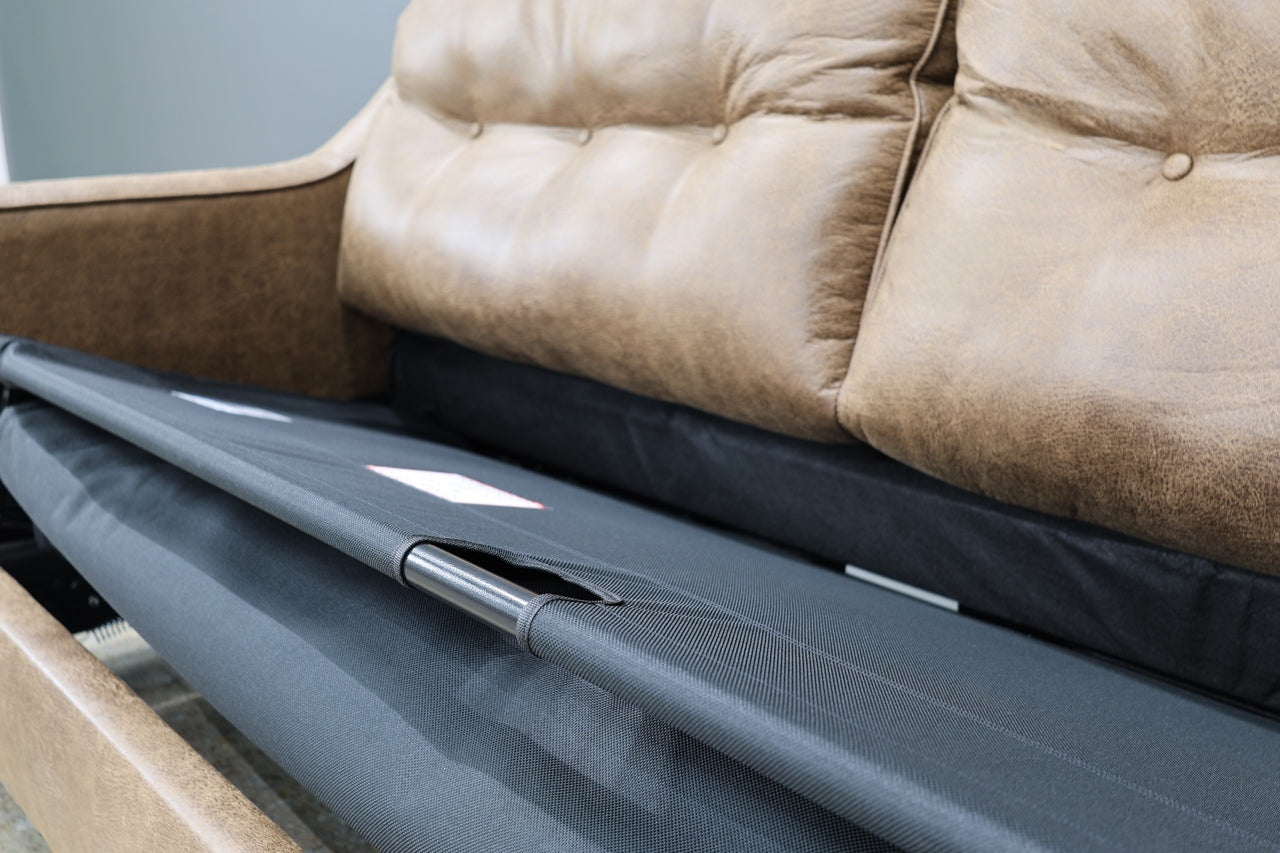 Victoria Queen Sofa Sleeper - Tan Leather Air