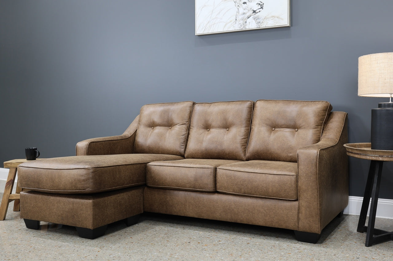 Victoria Sofa Chaise - Tan Leather Air