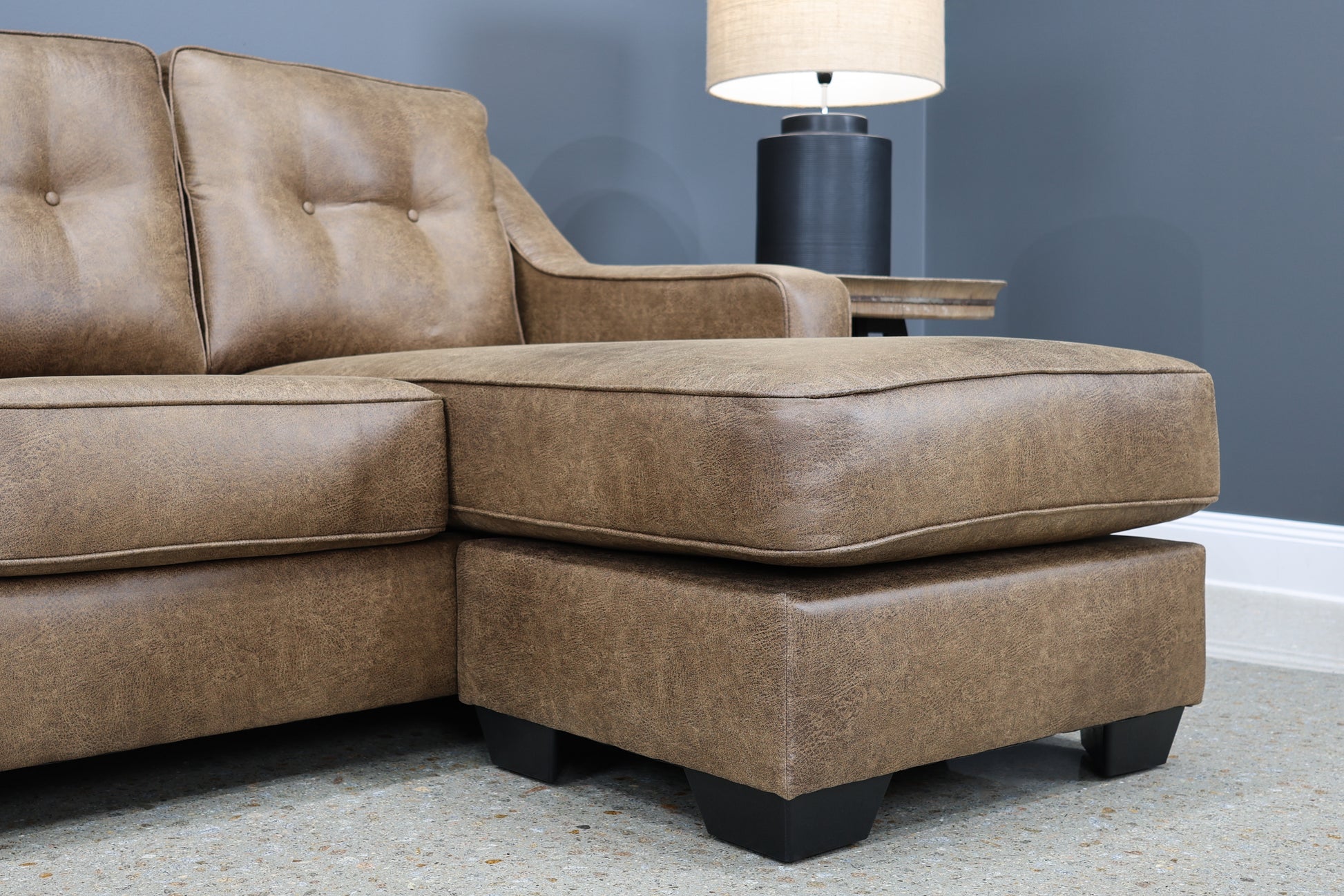 Victoria Sofa Chaise - Tan Leather Air