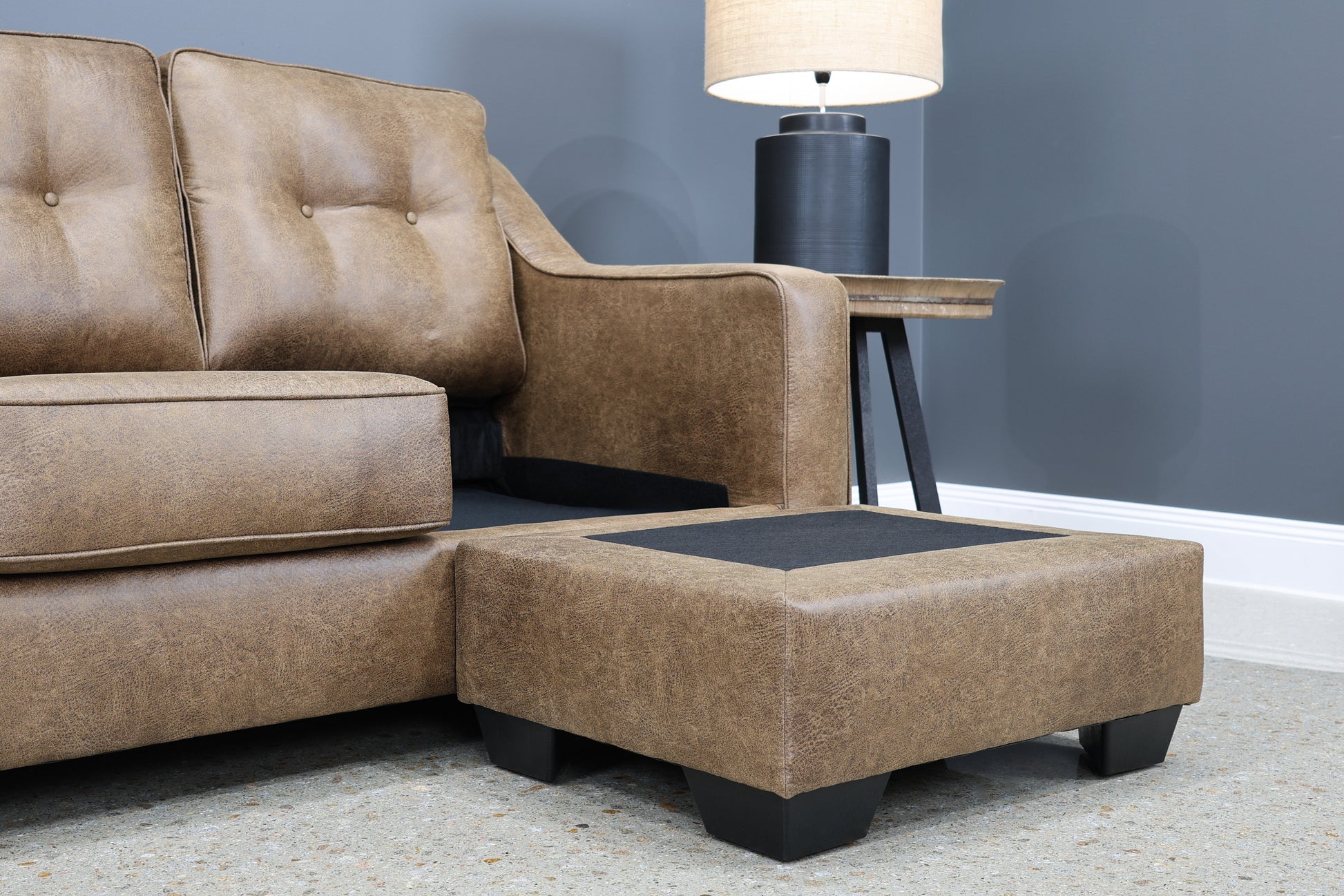 Victoria Sofa Chaise - Tan Leather Air