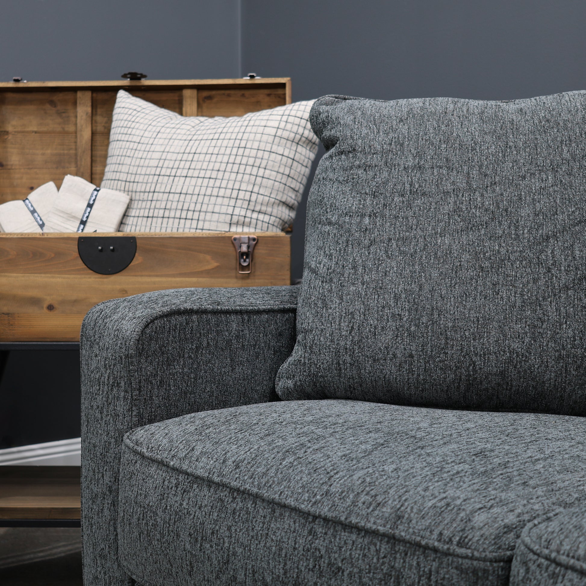 Victoria Sofa Chaise - Dark Grey