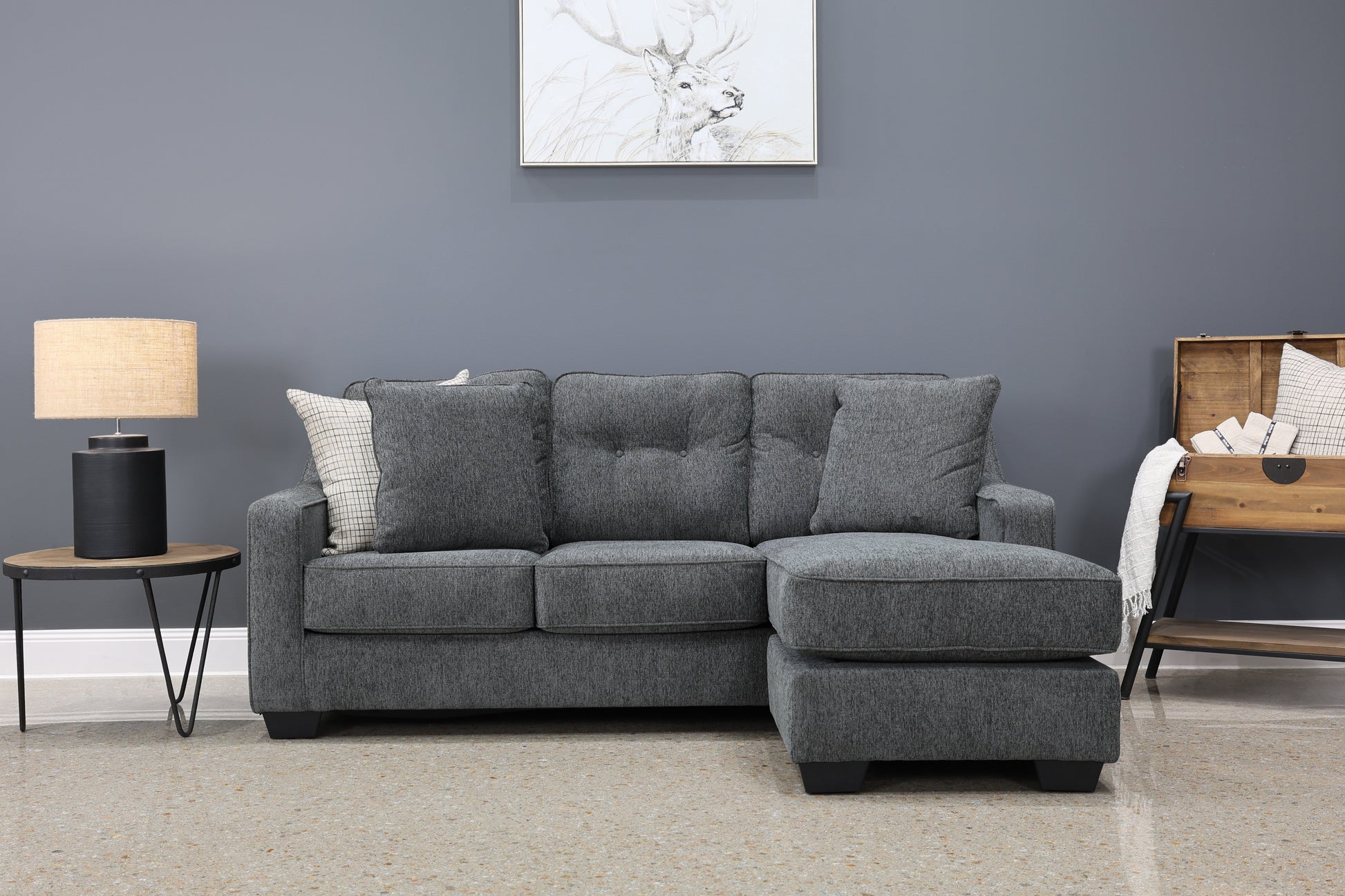 Victoria Sofa Chaise - Dark Grey