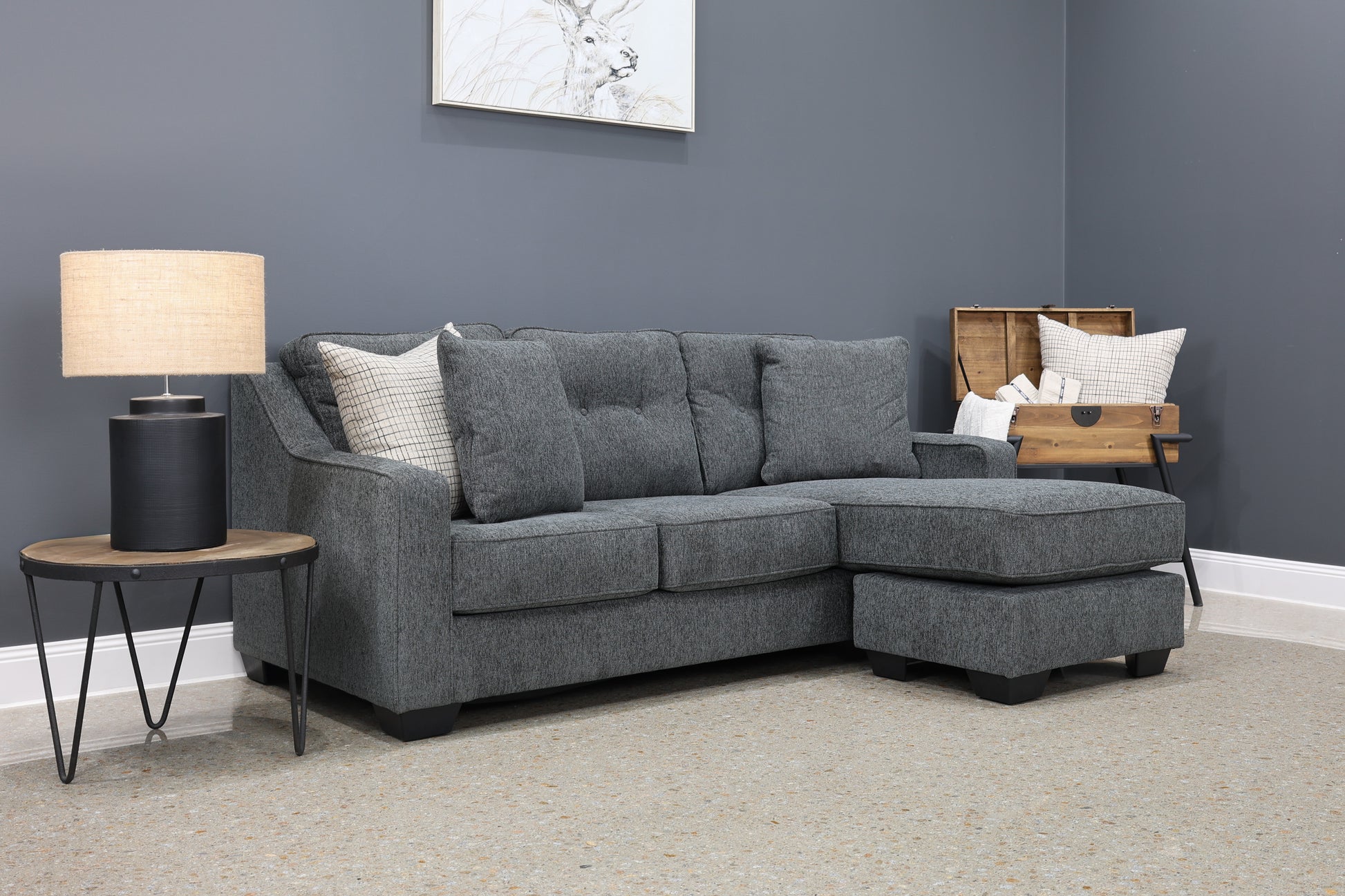 Victoria Sofa Chaise - Dark Grey