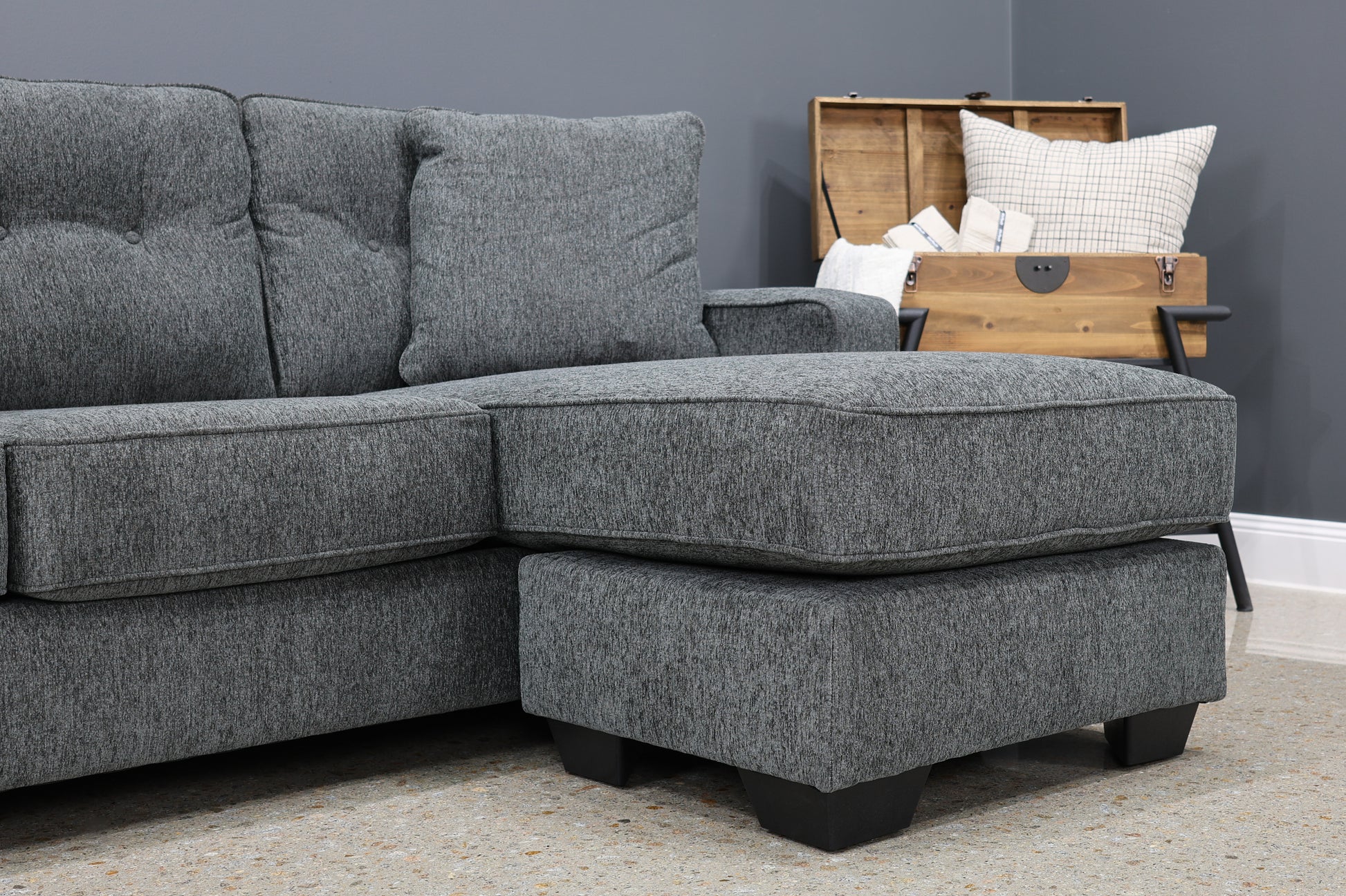 Victoria Sofa Chaise - Dark Grey