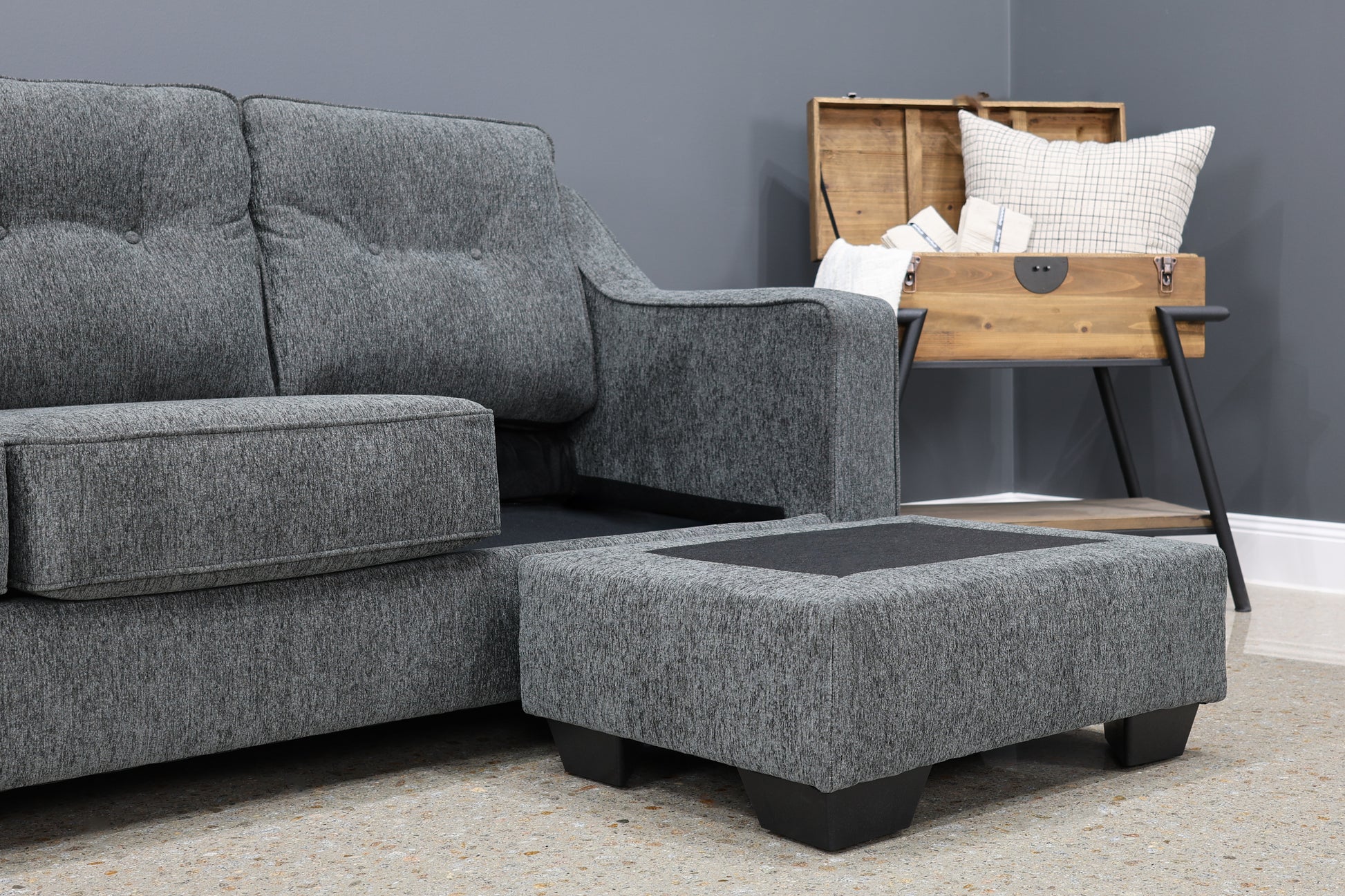 Victoria Sofa Chaise - Dark Grey