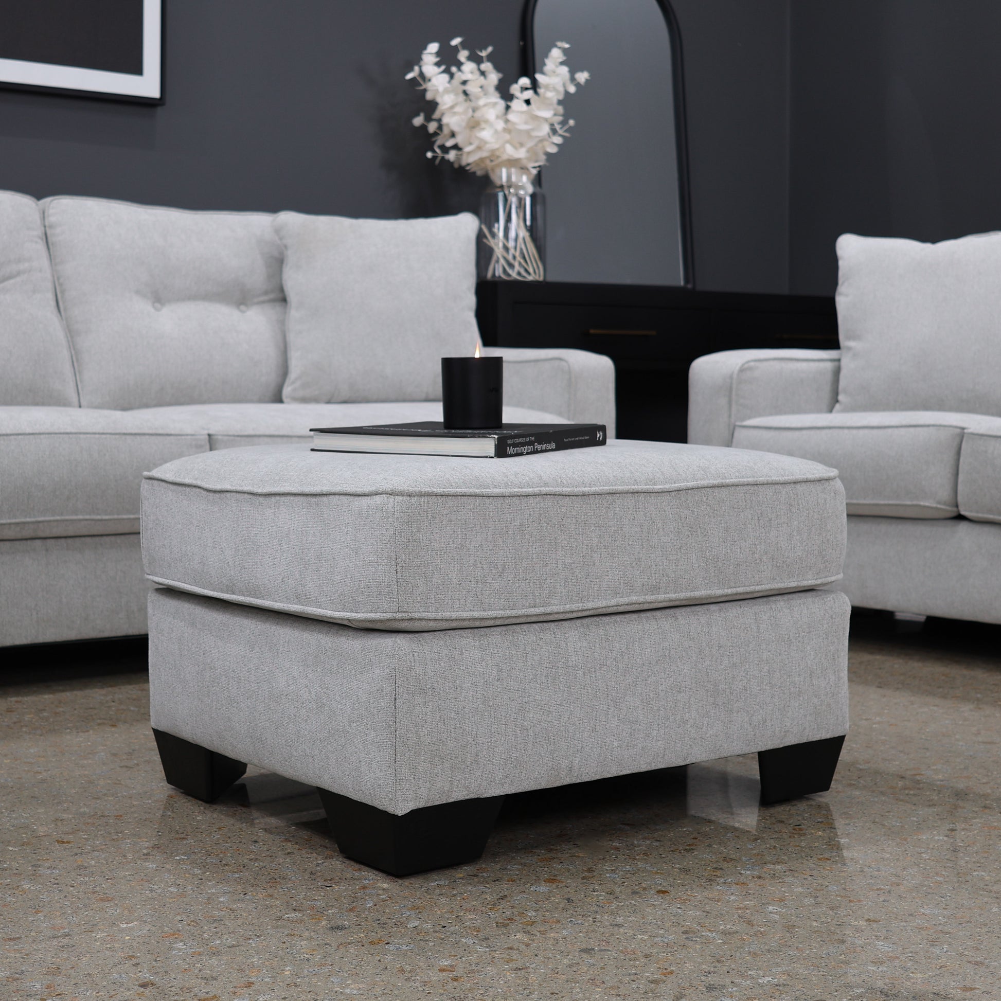 Victoria Ottoman - Light Grey