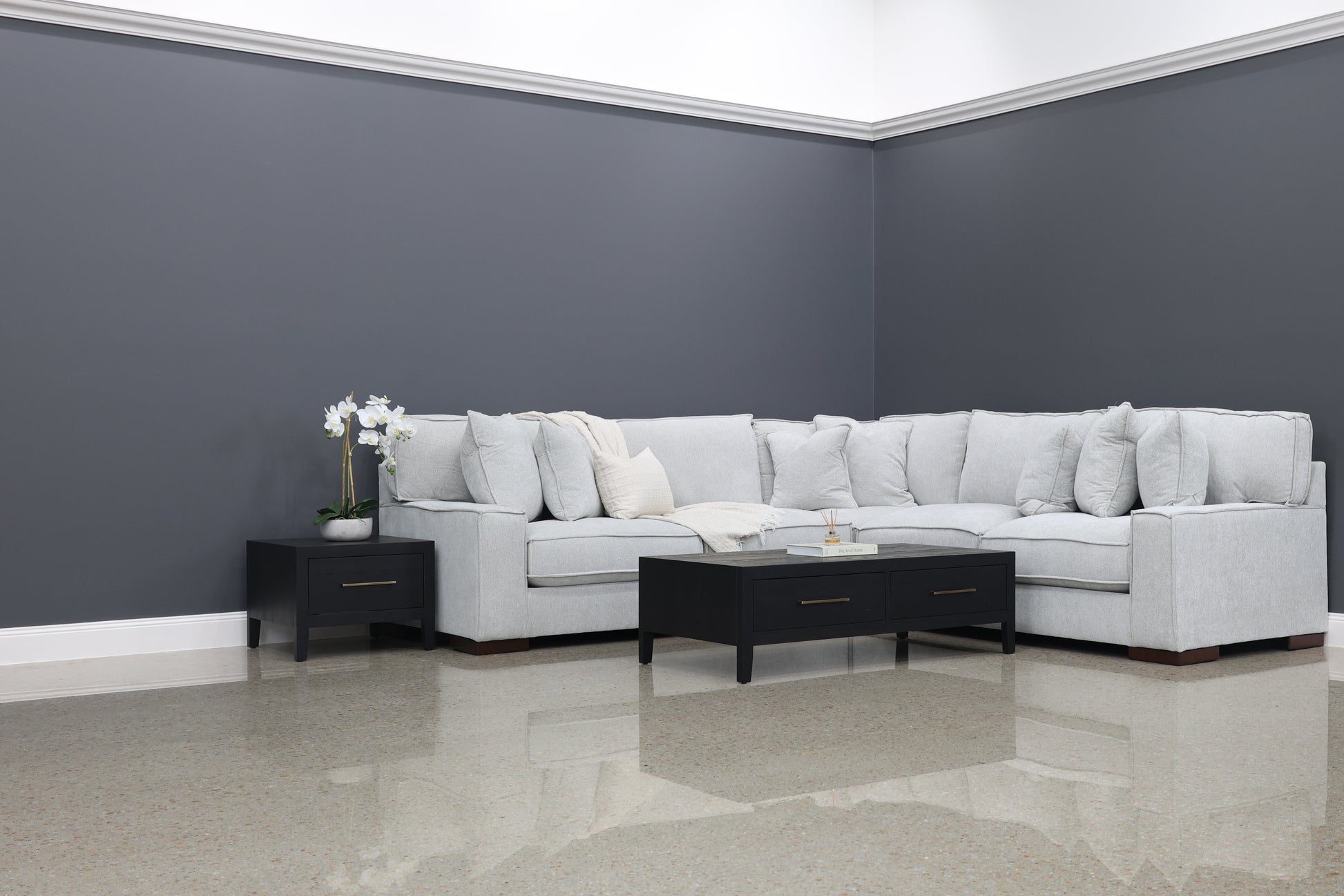 Gembrook Corner Lounge - Light Grey