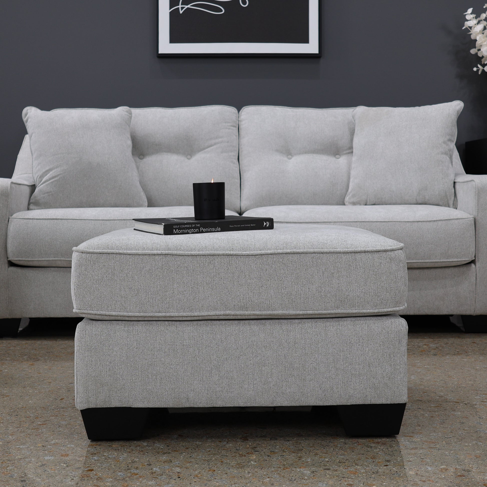 Victoria Ottoman - Light Grey