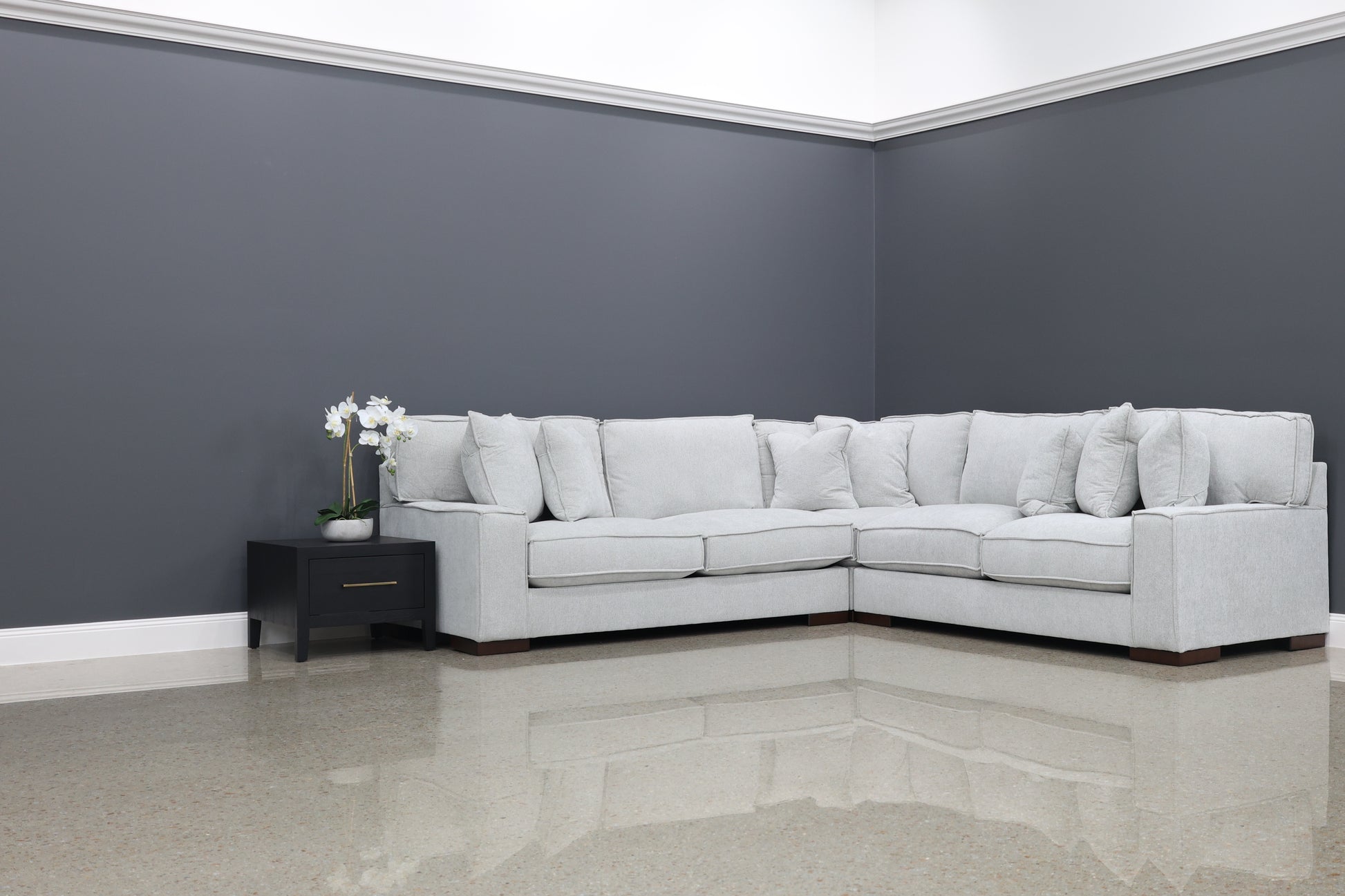 Gembrook Corner Lounge - Light Grey